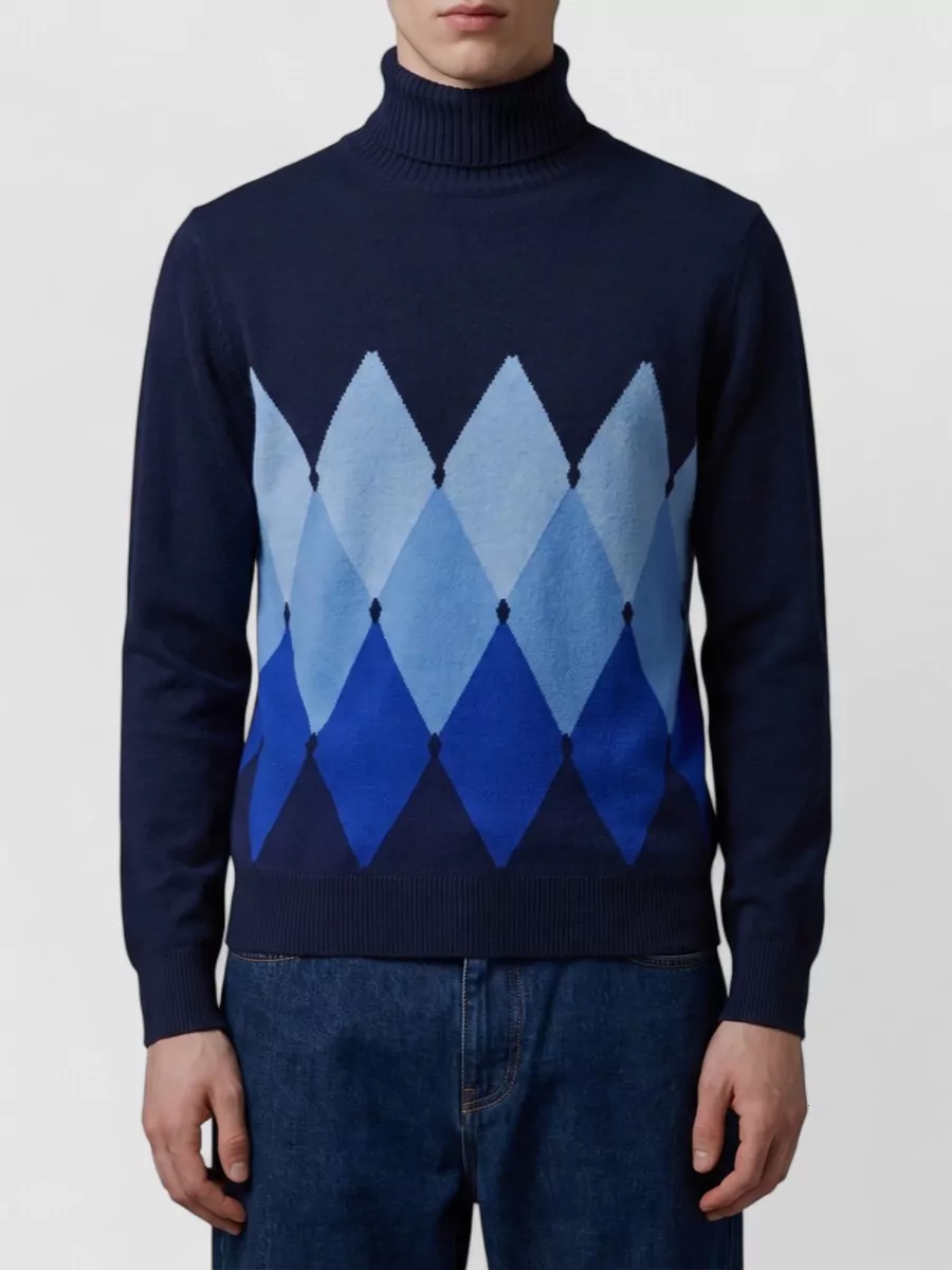 Ballantyne cashmere diamond-pattern turtleneck sweater