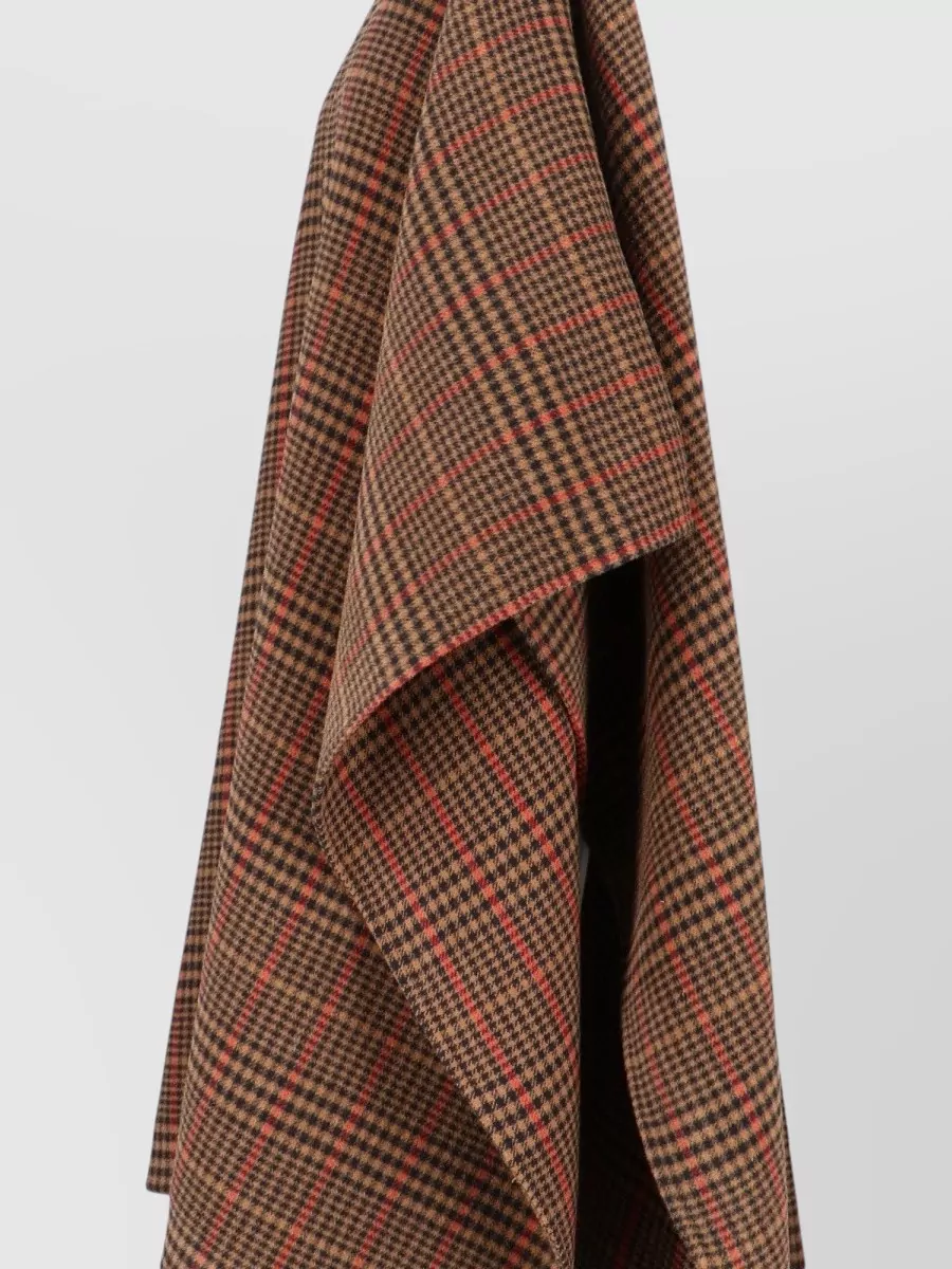 Saint Laurent Checked Jacket Wide Sleeves Draped Silhouette