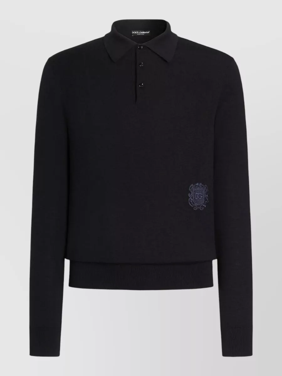 Dolce&Gabbana virgin wool long-sleeve polo shirt