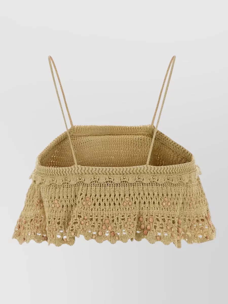 Isabel Marant Crochet Cropped Knitted Top