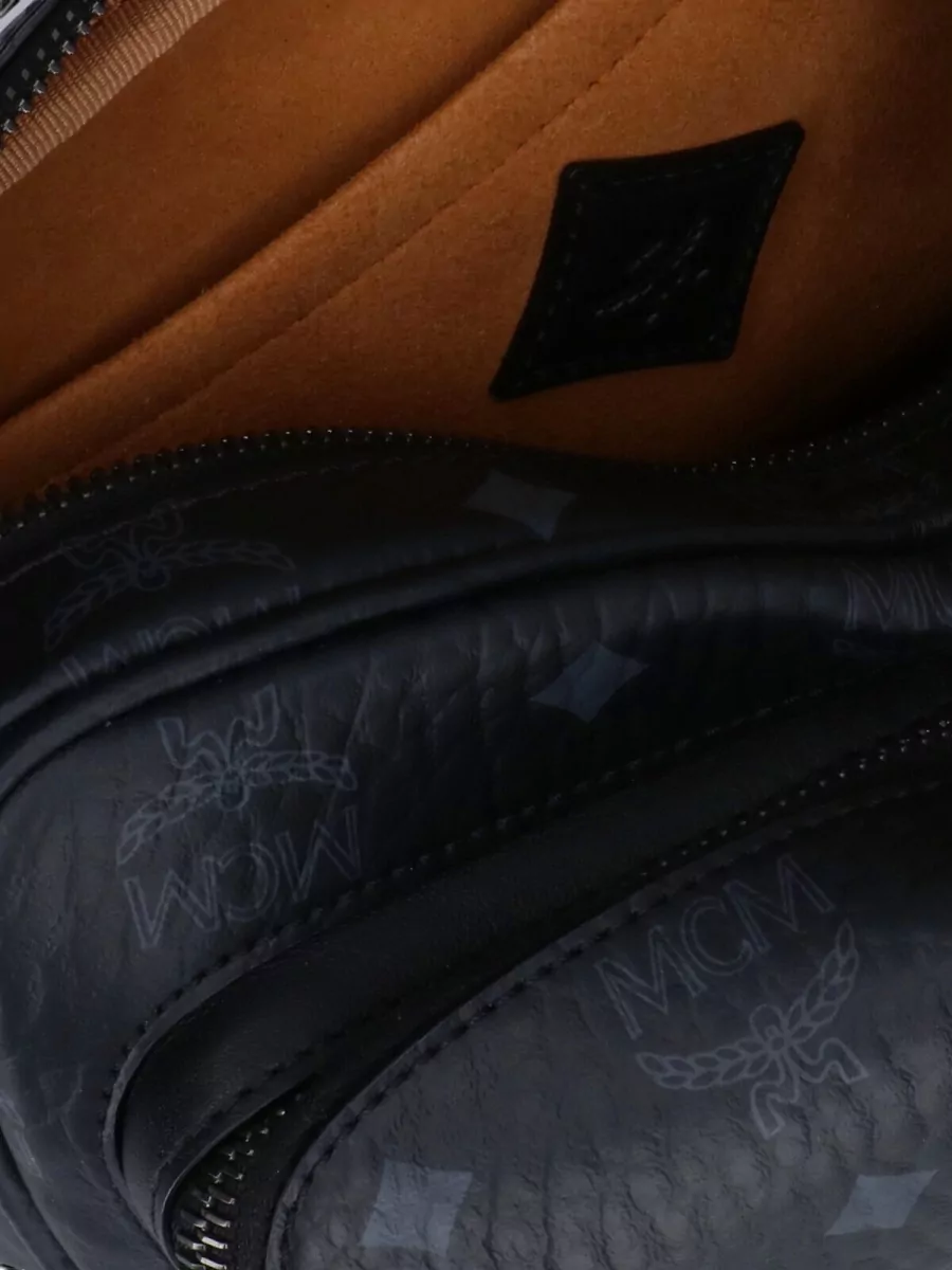 Mcm Shoulder Bag Adjustable Strap Front Zip Pocket