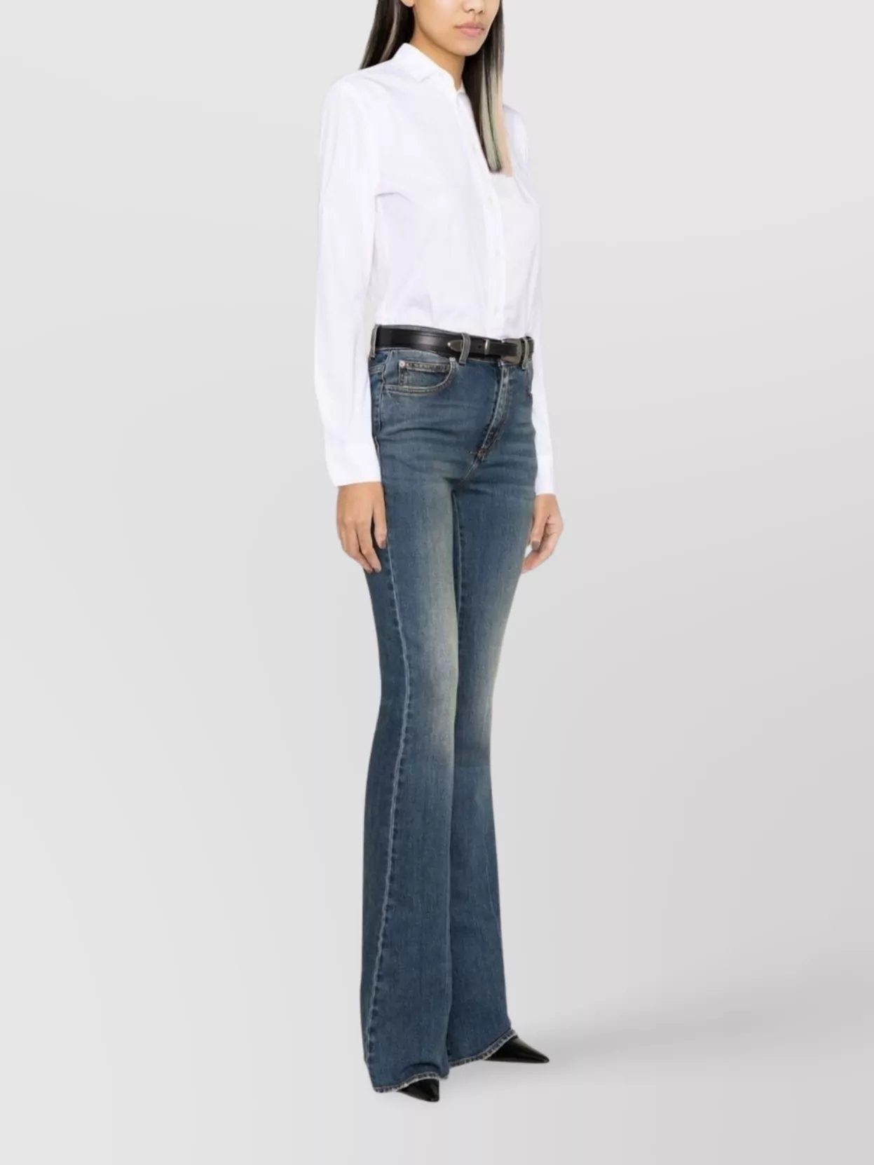 Ralph Lauren Cotton Shirt With Pointed Collar And Rounded Hem