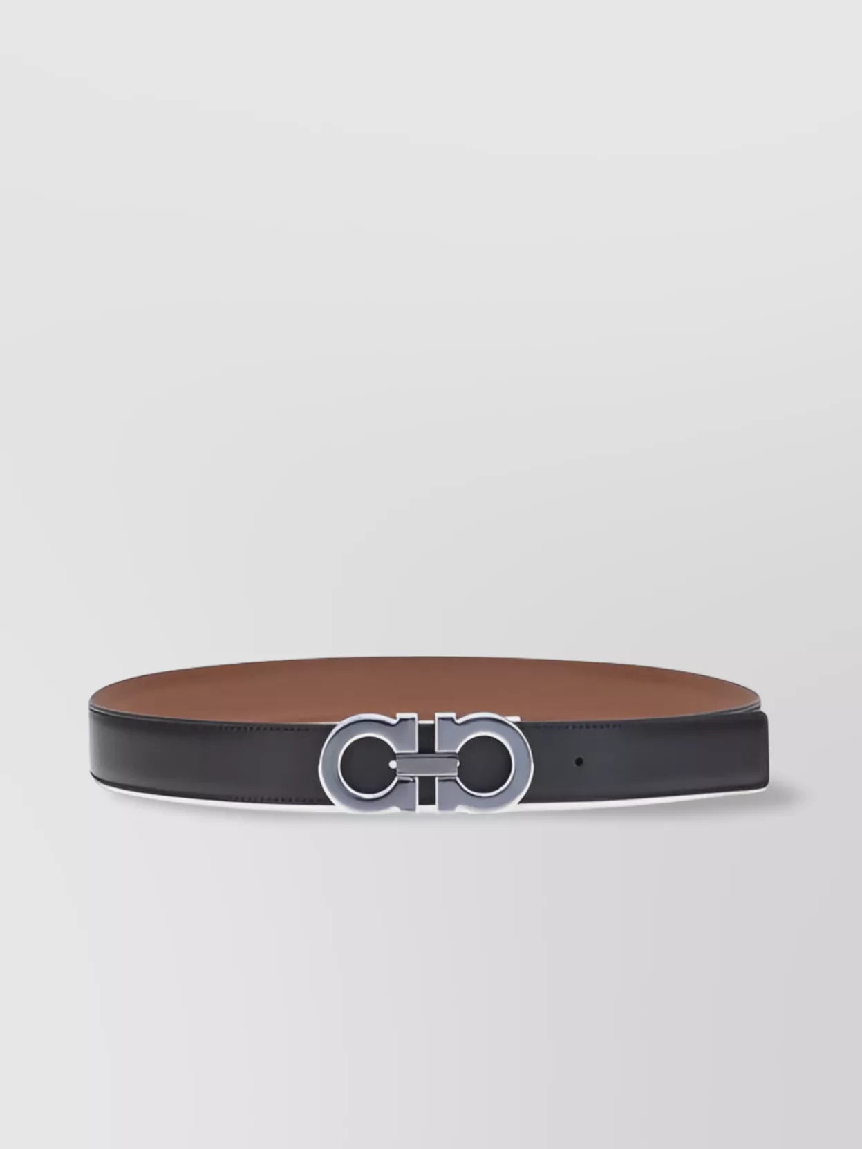 Ferragamo Customizable Reversible Gancini Belt In Black