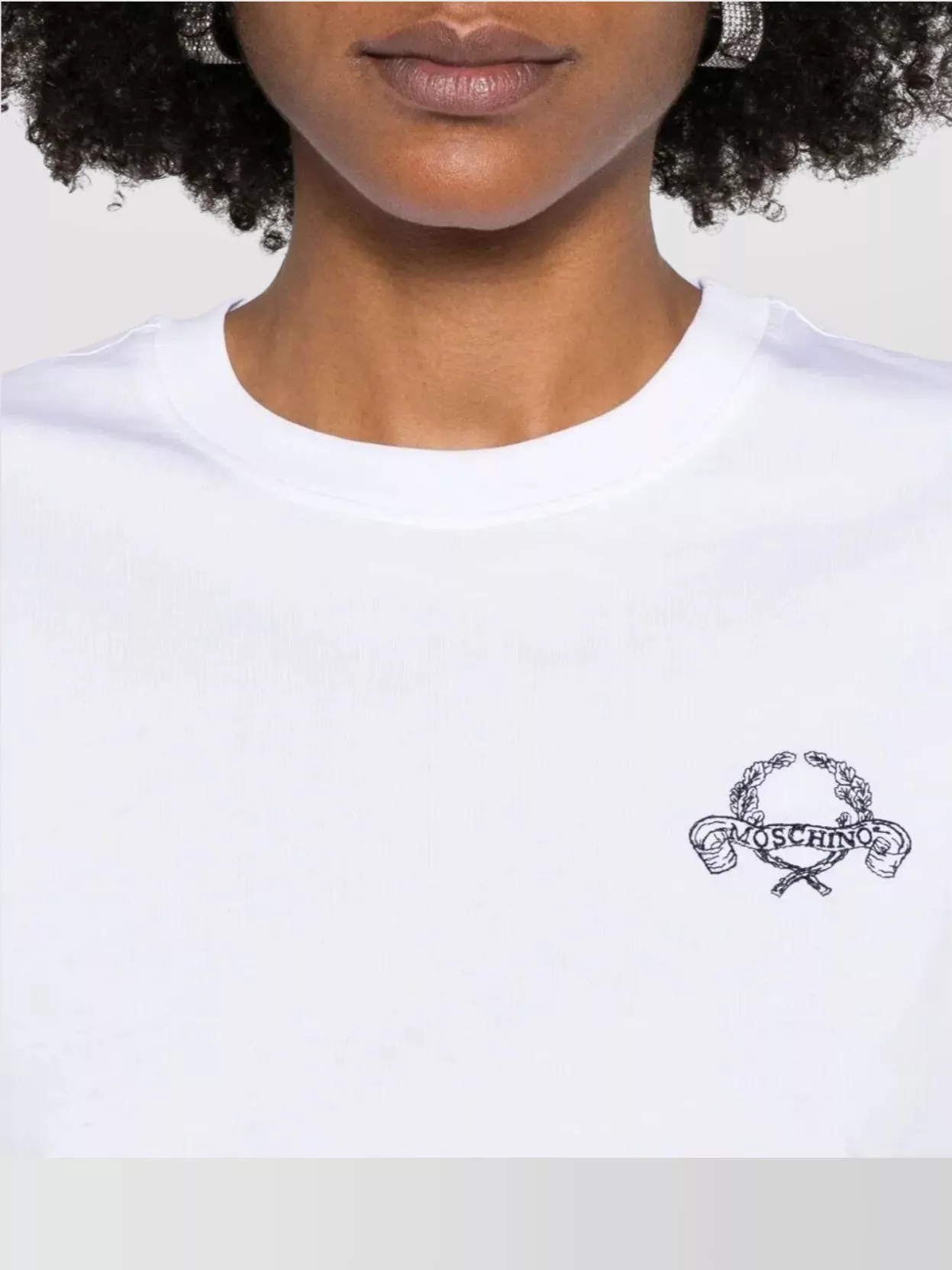 Moschino Cropped Laurel Crown Logo T-Shirt