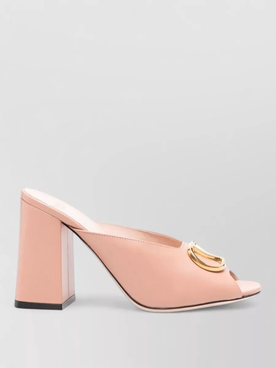Valentino Garavani Leather block heel mules
