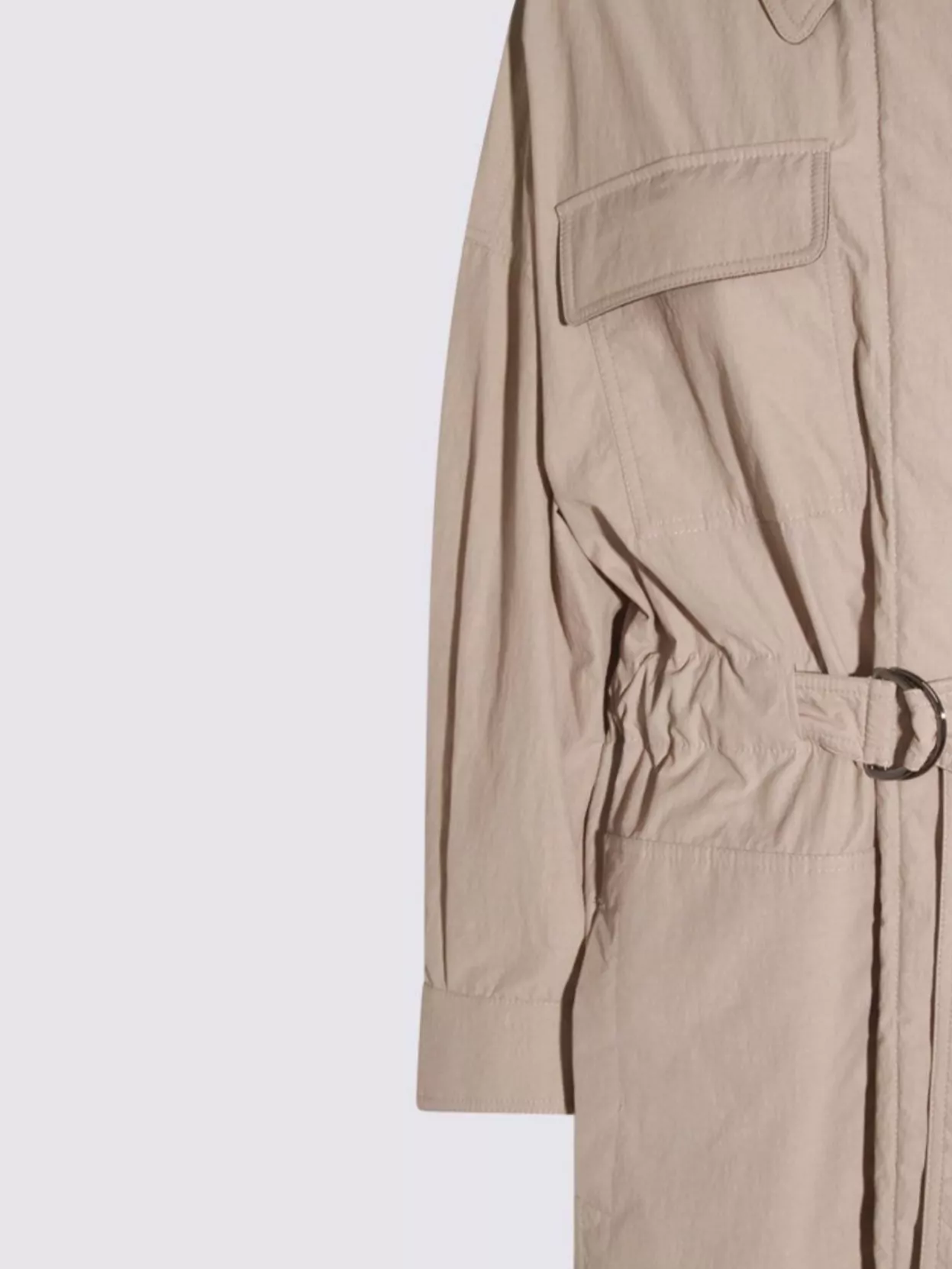 Brunello Cucinelli Long Jacket With Belted Waist And Pockets
