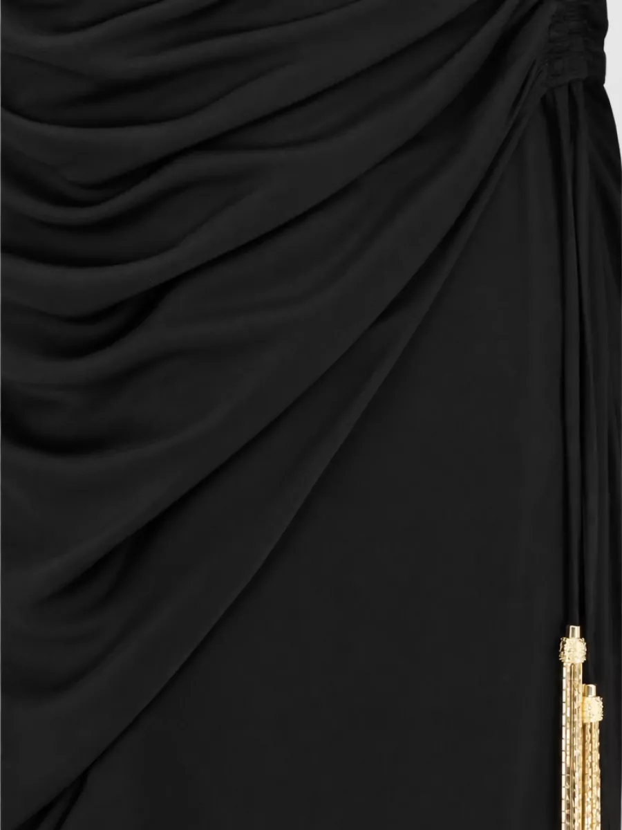 Balmain Viscose Draped Wrap Mini Dress
