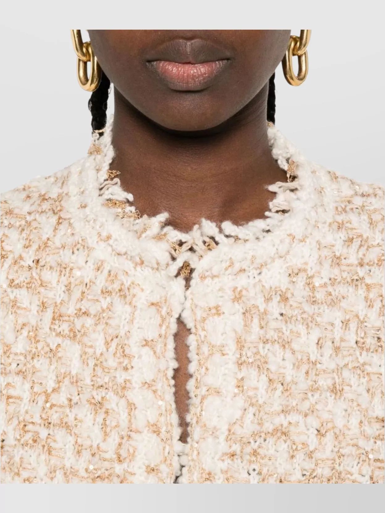 Fabiana Filippi Textured Wool Blend Long Sleeve Jacket