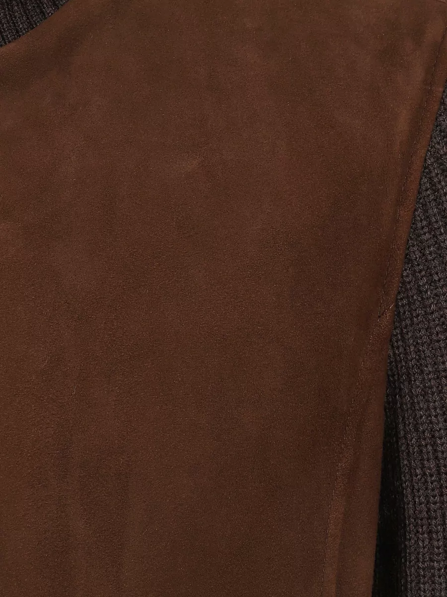 Barba Napoli Suede Leather Ribbed Jacket