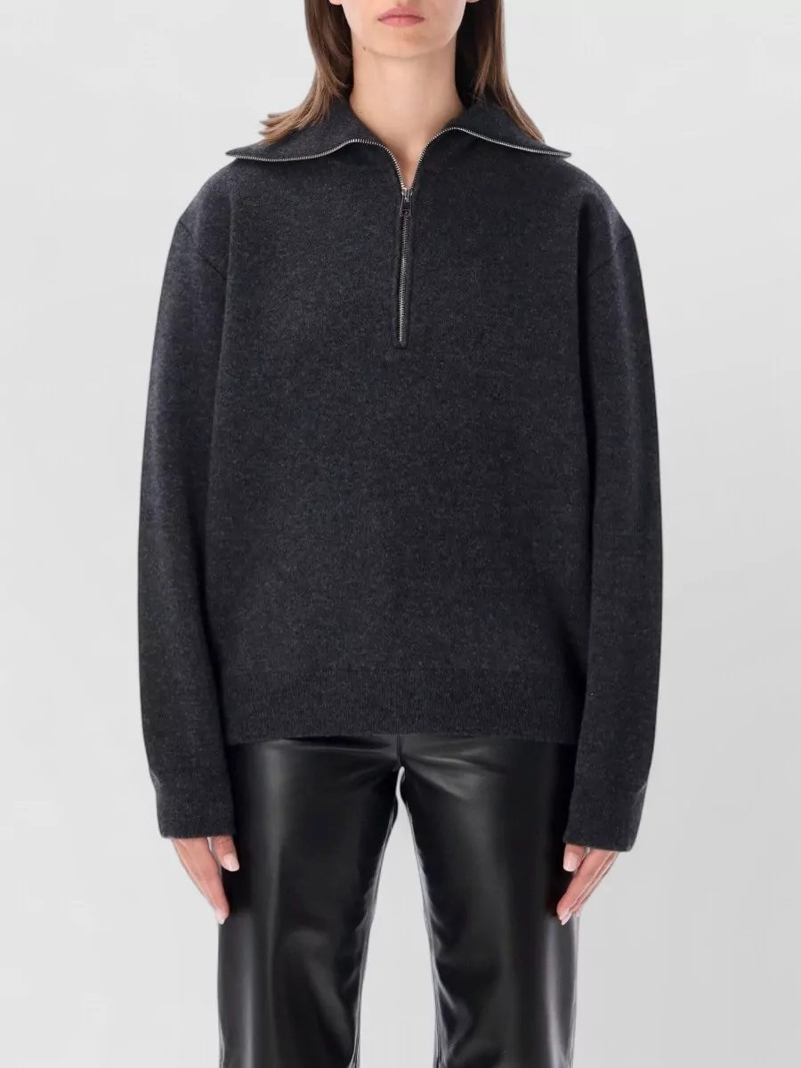 Rohe Cashmere Merino Wool Zip High Neck Sweatshirt