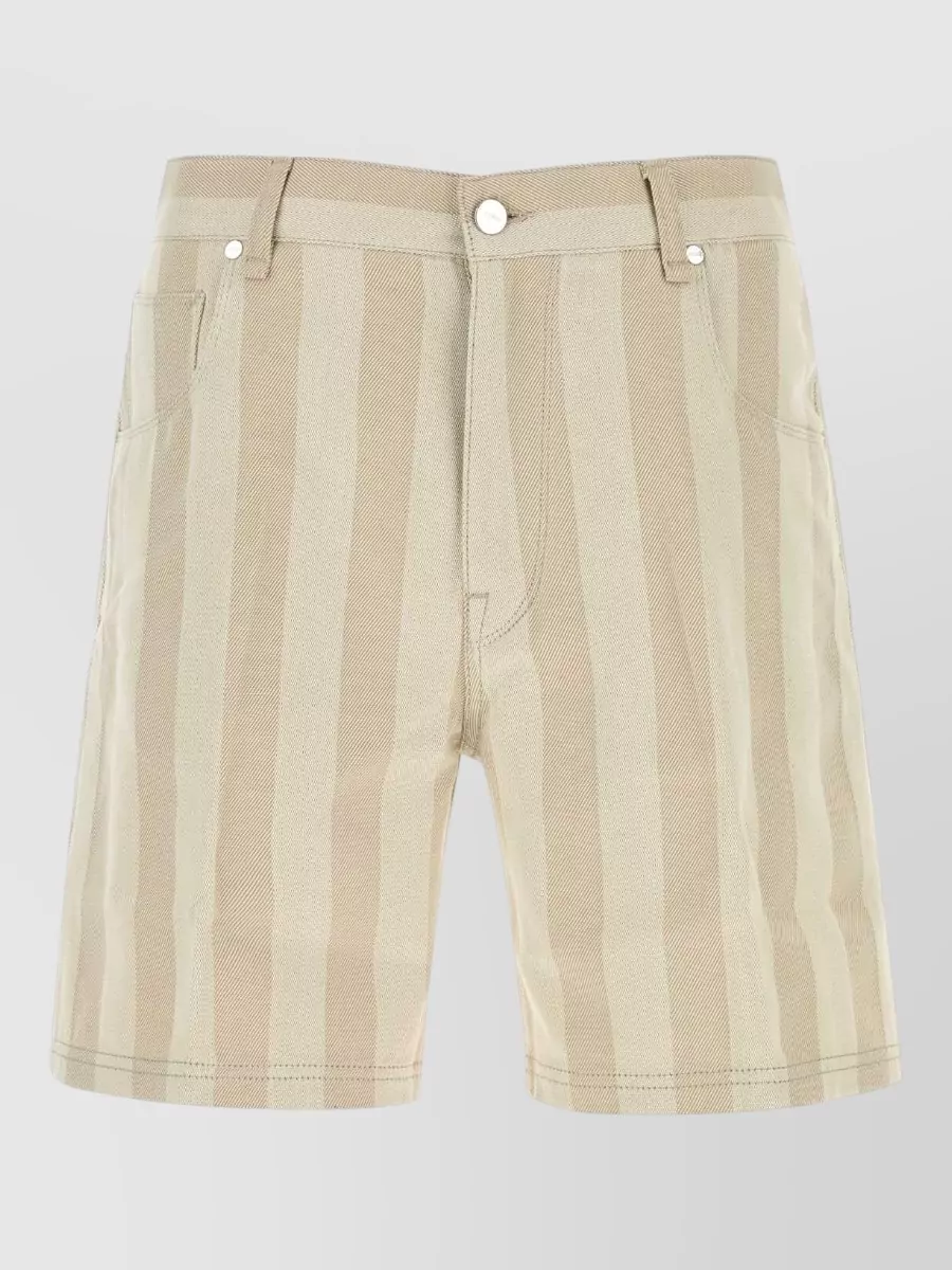 Fendi embroidered canvas bermuda shorts