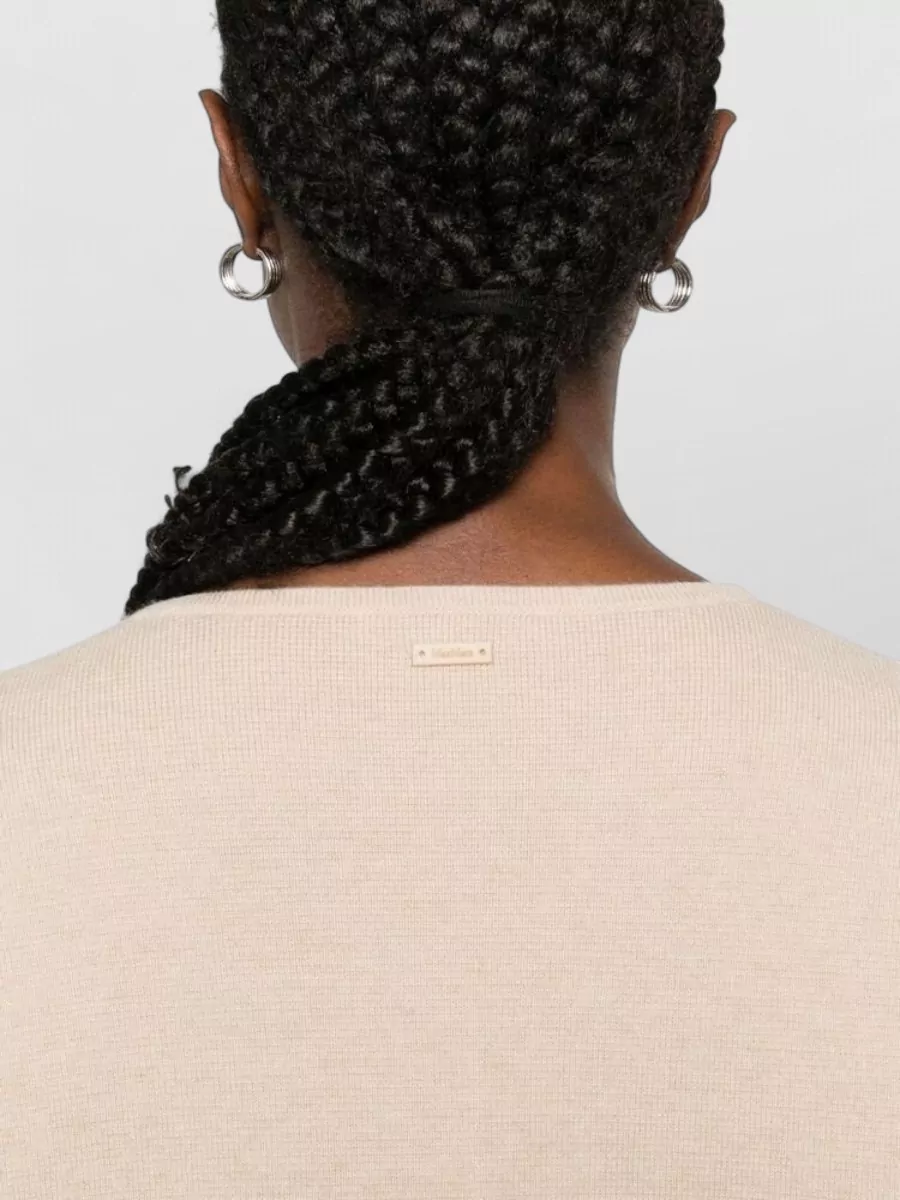 Max Mara Cashmere Wool V-Neck Long-Sleeve Knitted Top