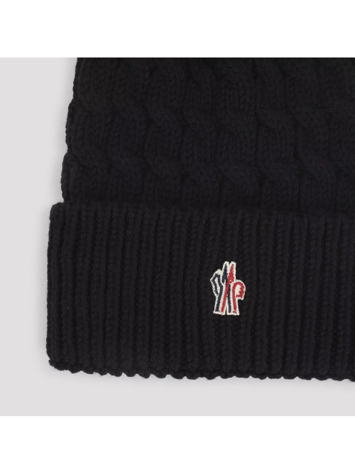 Moncler Cable Knit Pom-pom Wool Hat In Black