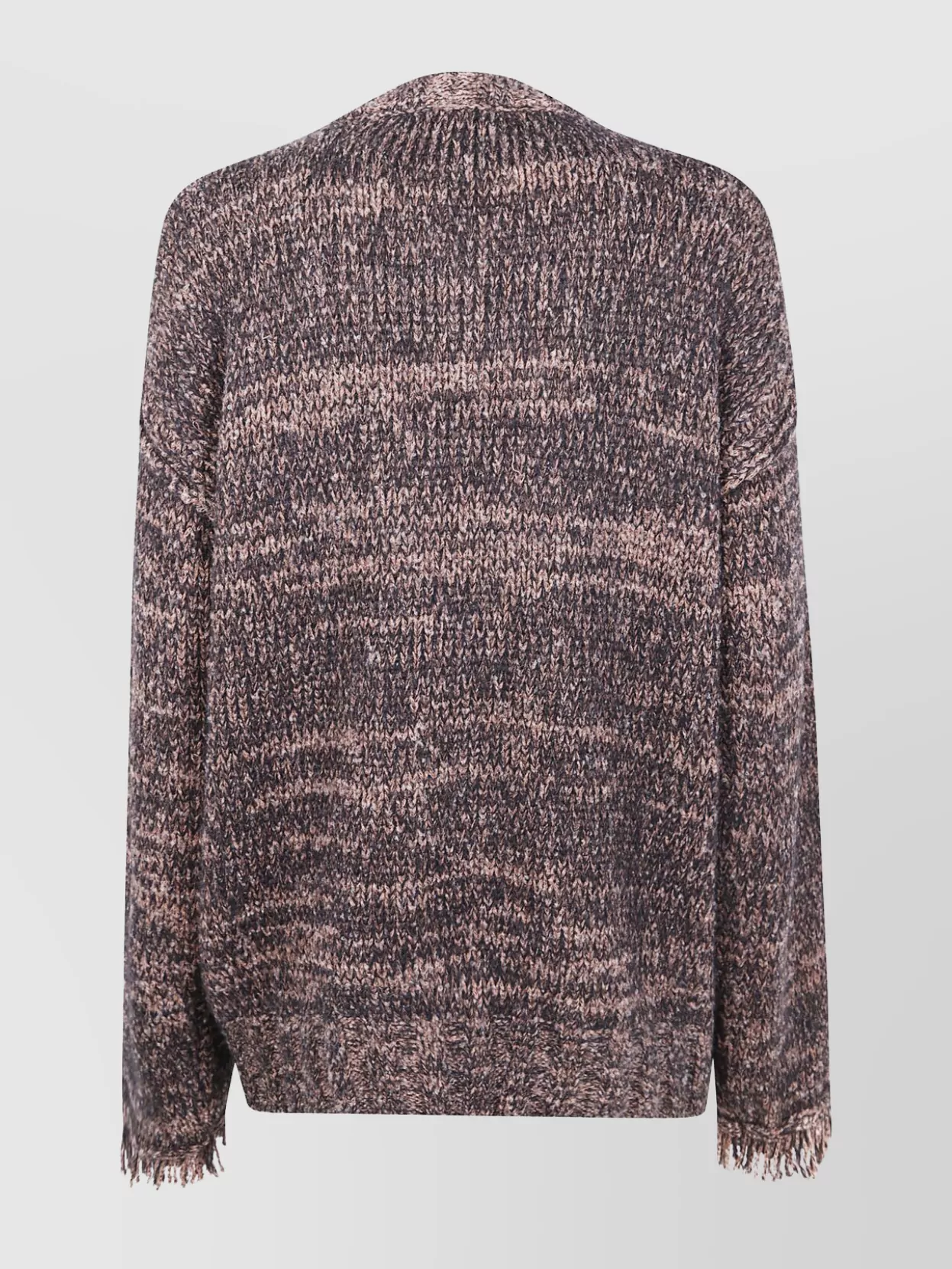 Laneus Fringed Cuff Long Sleeve Knit Cardigan