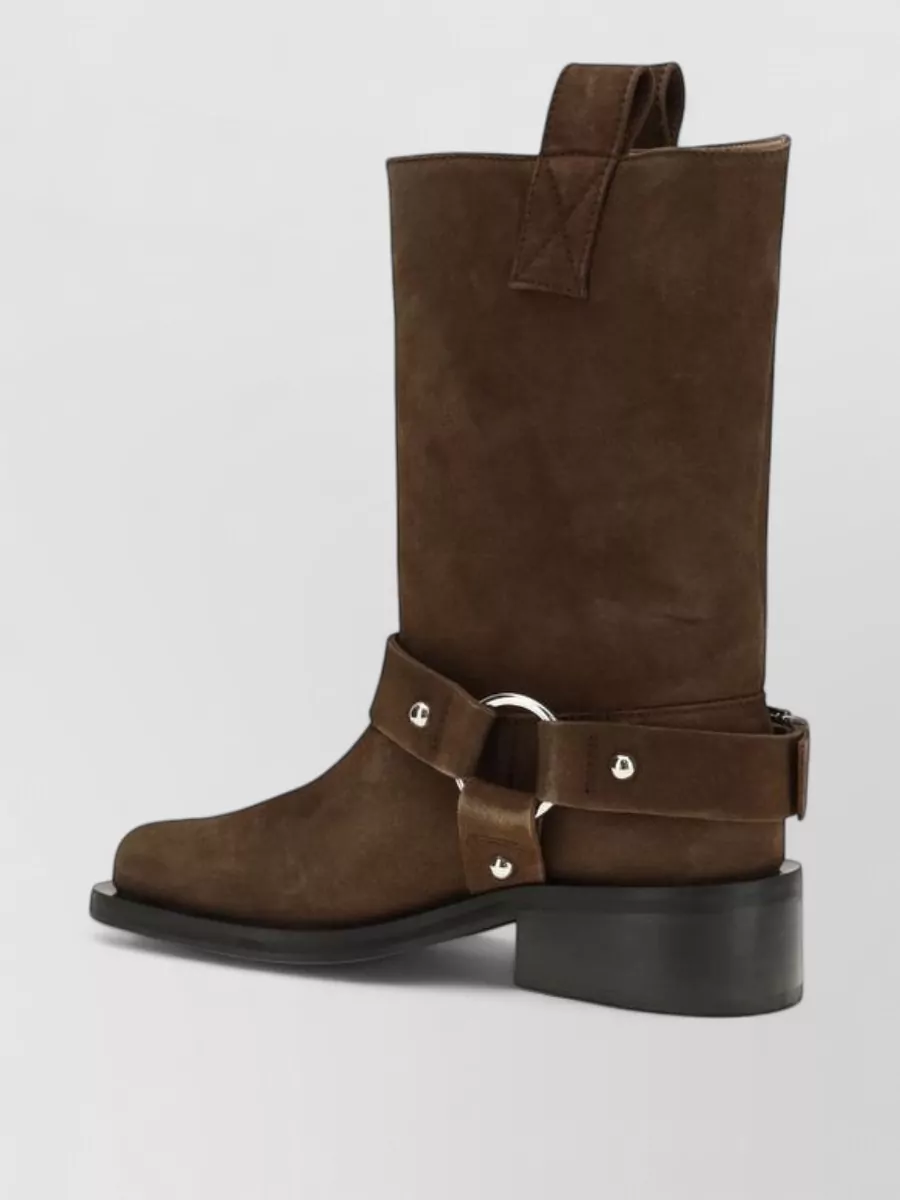 Ganni leather lace-up boots