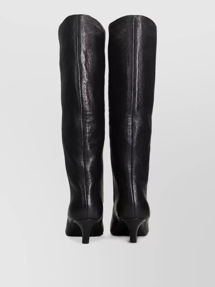 Ash Violet High Heels Boots In Black Leather In Black
