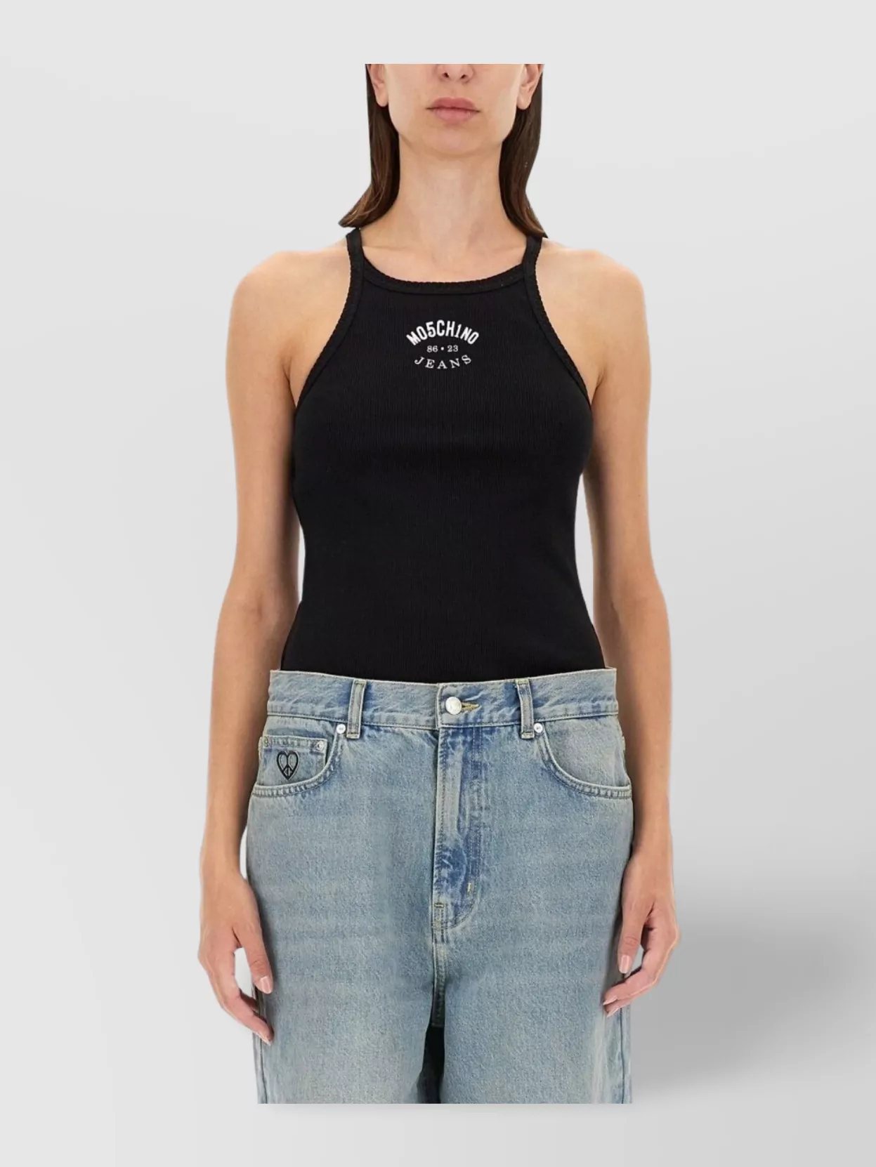 Moschino Logo Racerback Tank Top