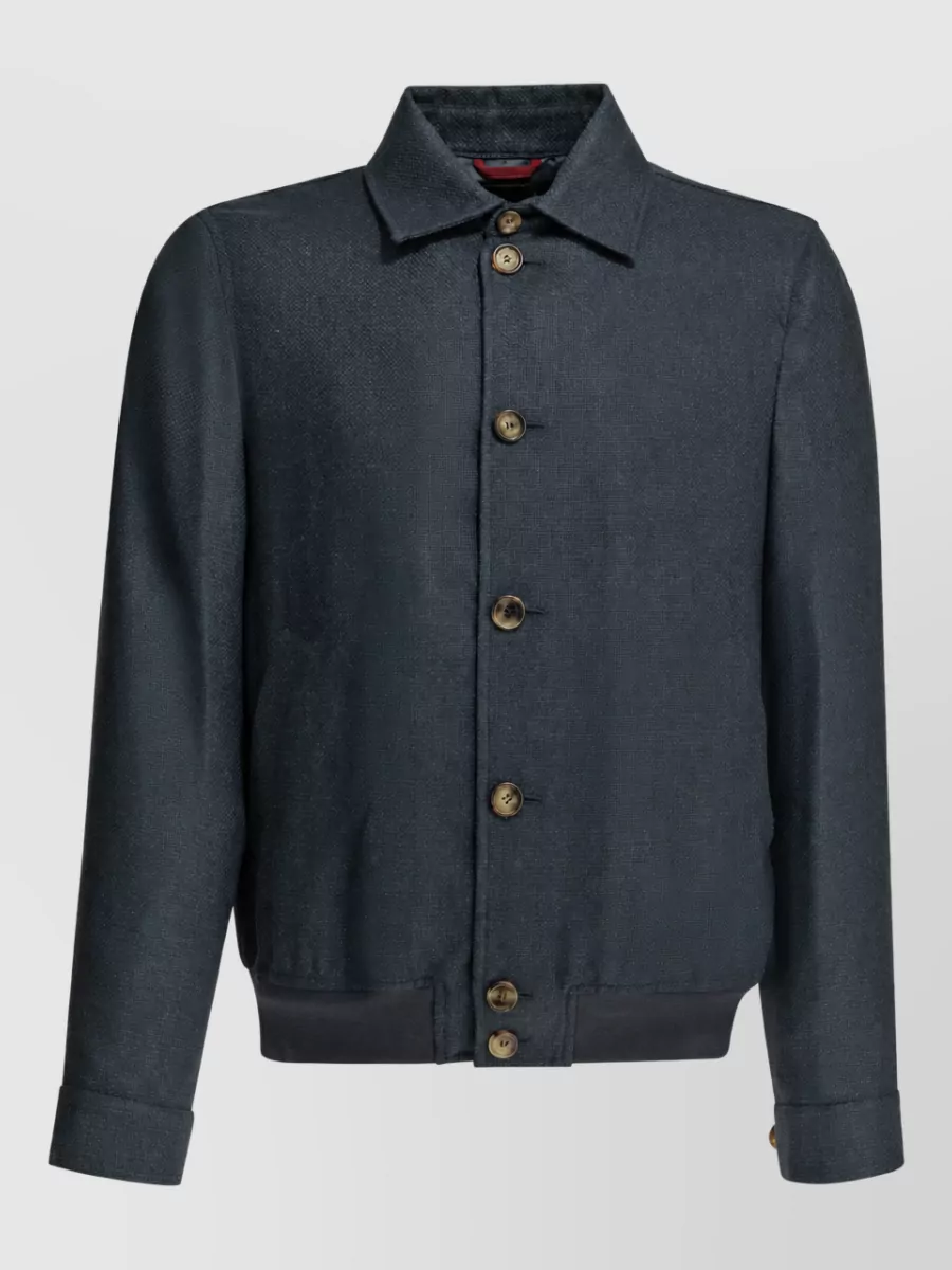 Brunello Cucinelli Silk Linen Single Breasted Coat