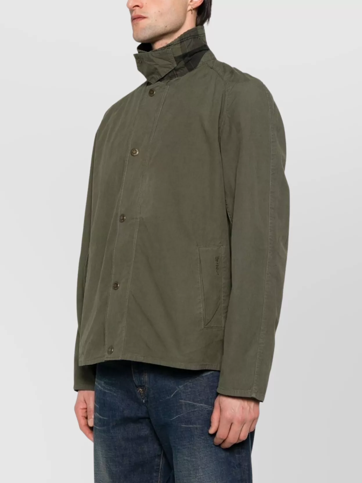 Shop Barbour Utility Jacket Corduroy Collar In Brown