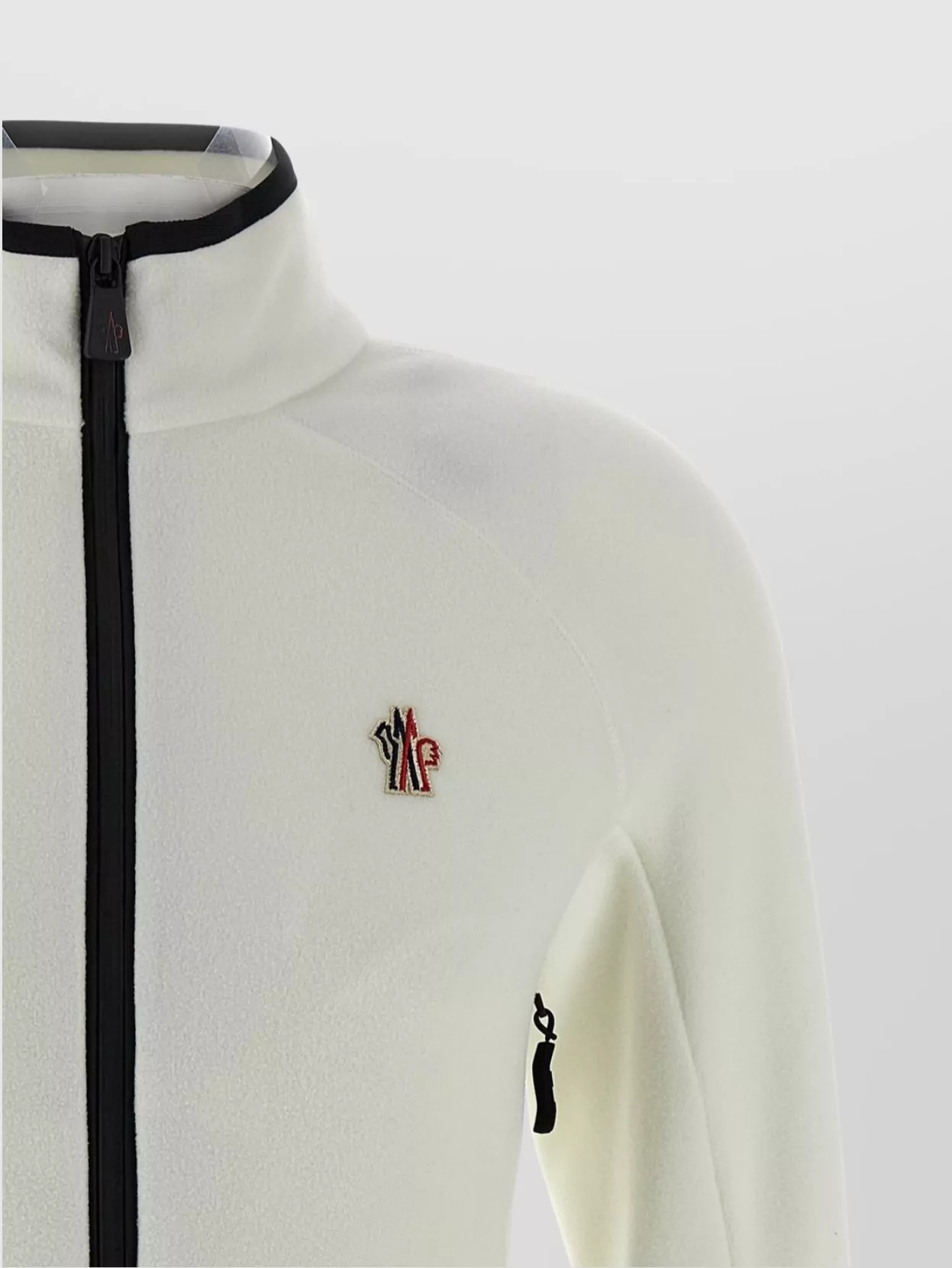 Moncler Grenoble High Collar Fleece Sweatshirt With Contrast Trim