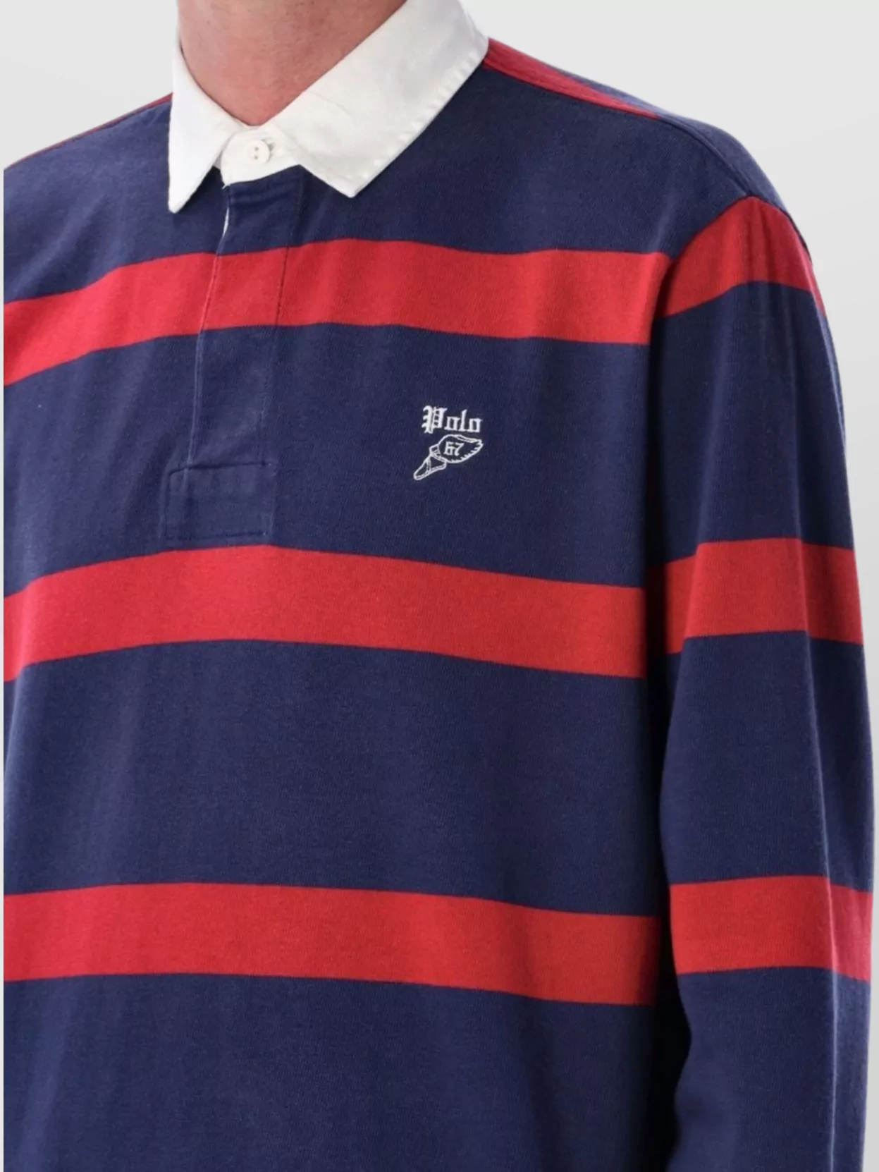 Polo Ralph Lauren Rugby Shirt Striped Buttoned Collar