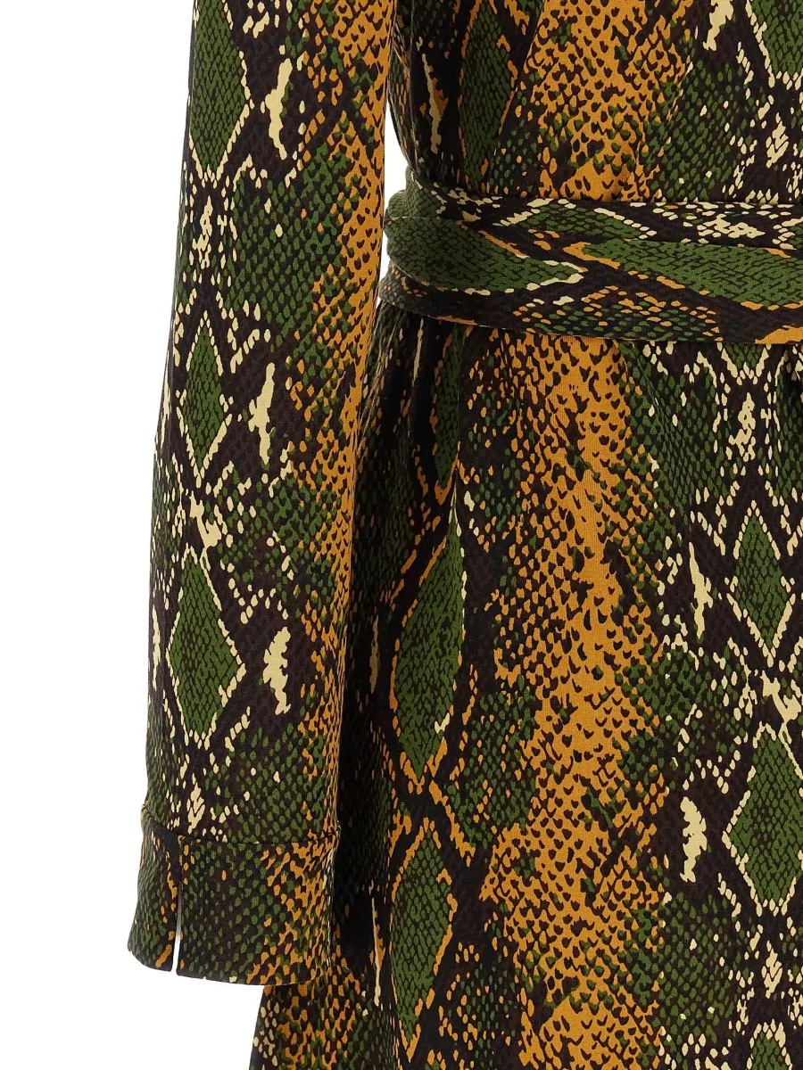 Diane Von Furstenberg Printed Wrap Midi Dress