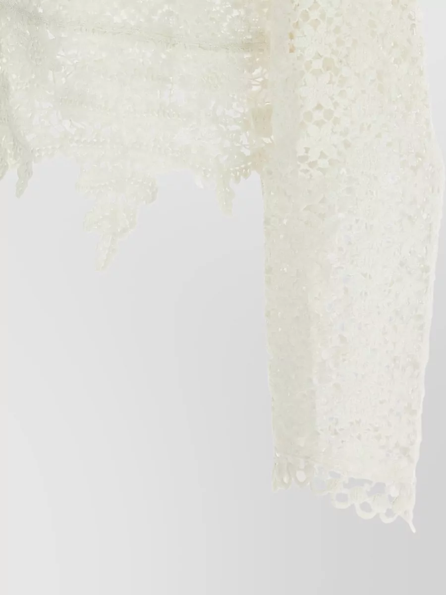 Isabel Marant Hyliana Lace Knit Sweater Long Sleeves