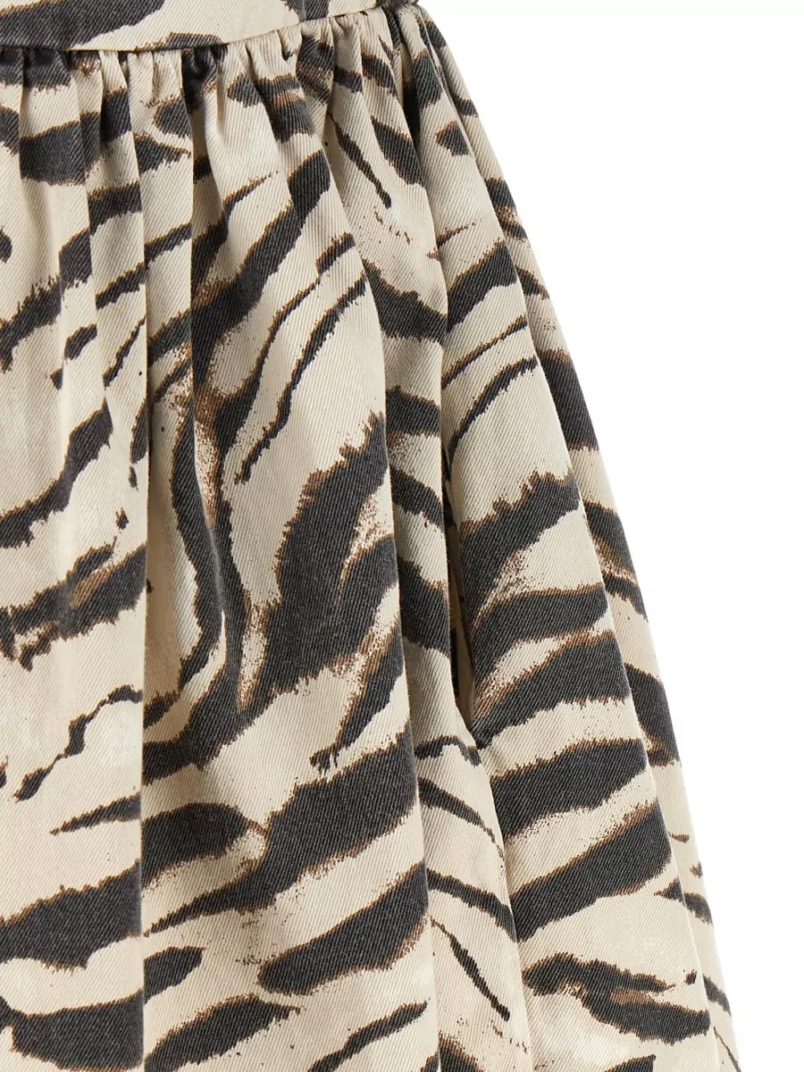 Ganni Organic Cotton Zebra-Print Mini Dress