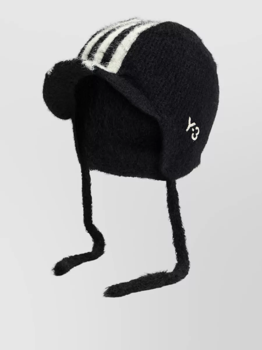 Adidas Y3 Striped Cotton Beanie