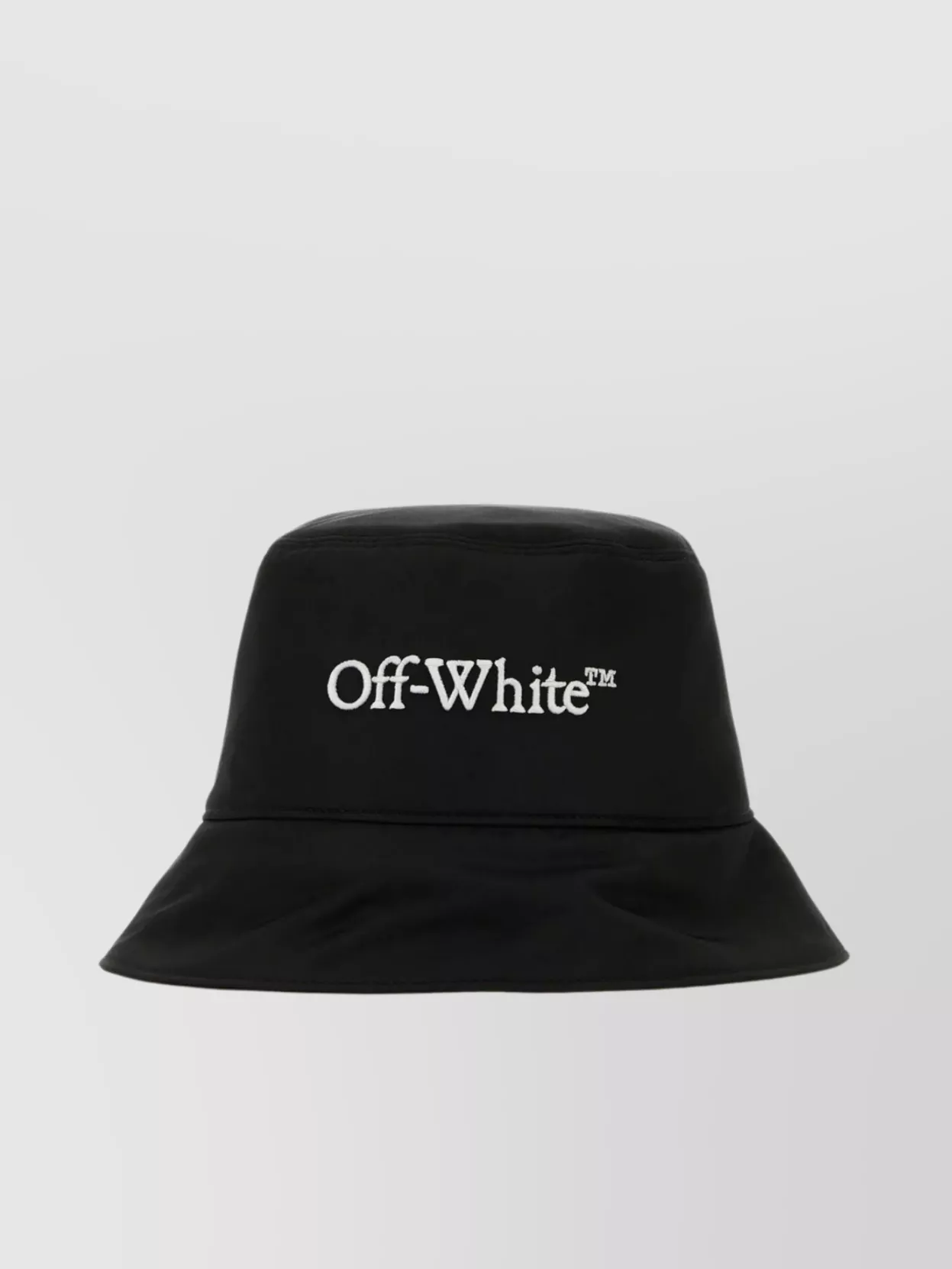 Shop Off-white Wide Brim Polyester Bucket Hat In Black