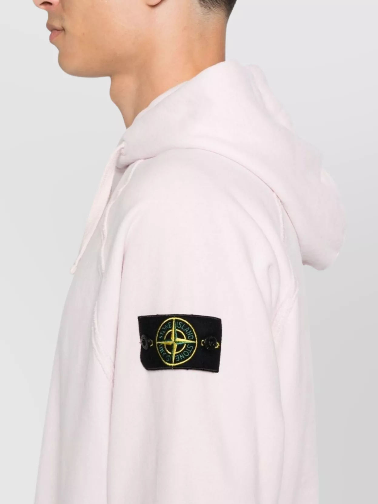 Stone Island Logo Cotton Hoodie With Hooded Design