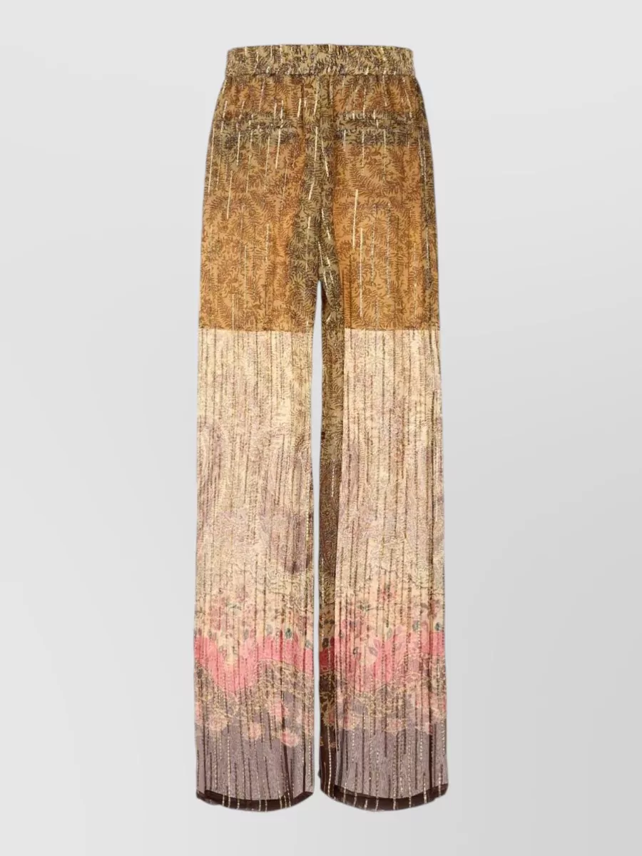 Valentino Garavani silk metallic wide-leg trousers