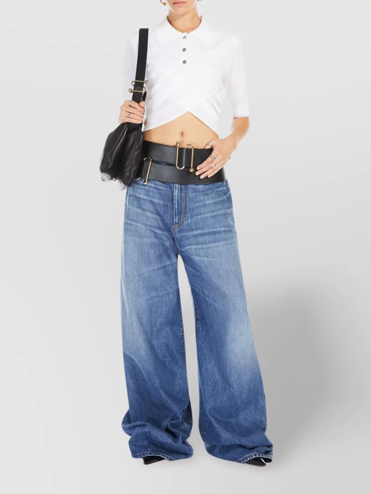 Sportmax Waist Cinch Polo Top
