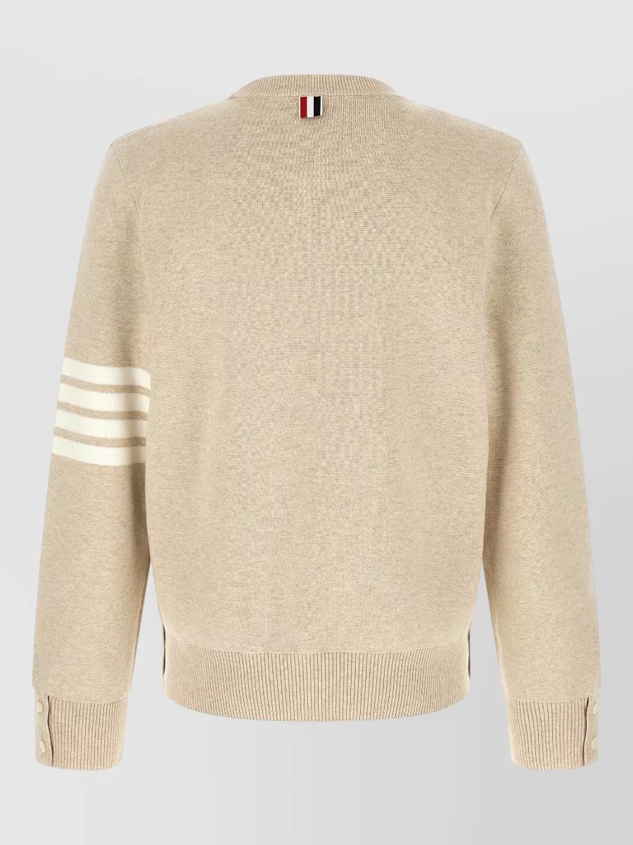 Thom Browne Signature Stripe Crew Neck Knit Sweater
