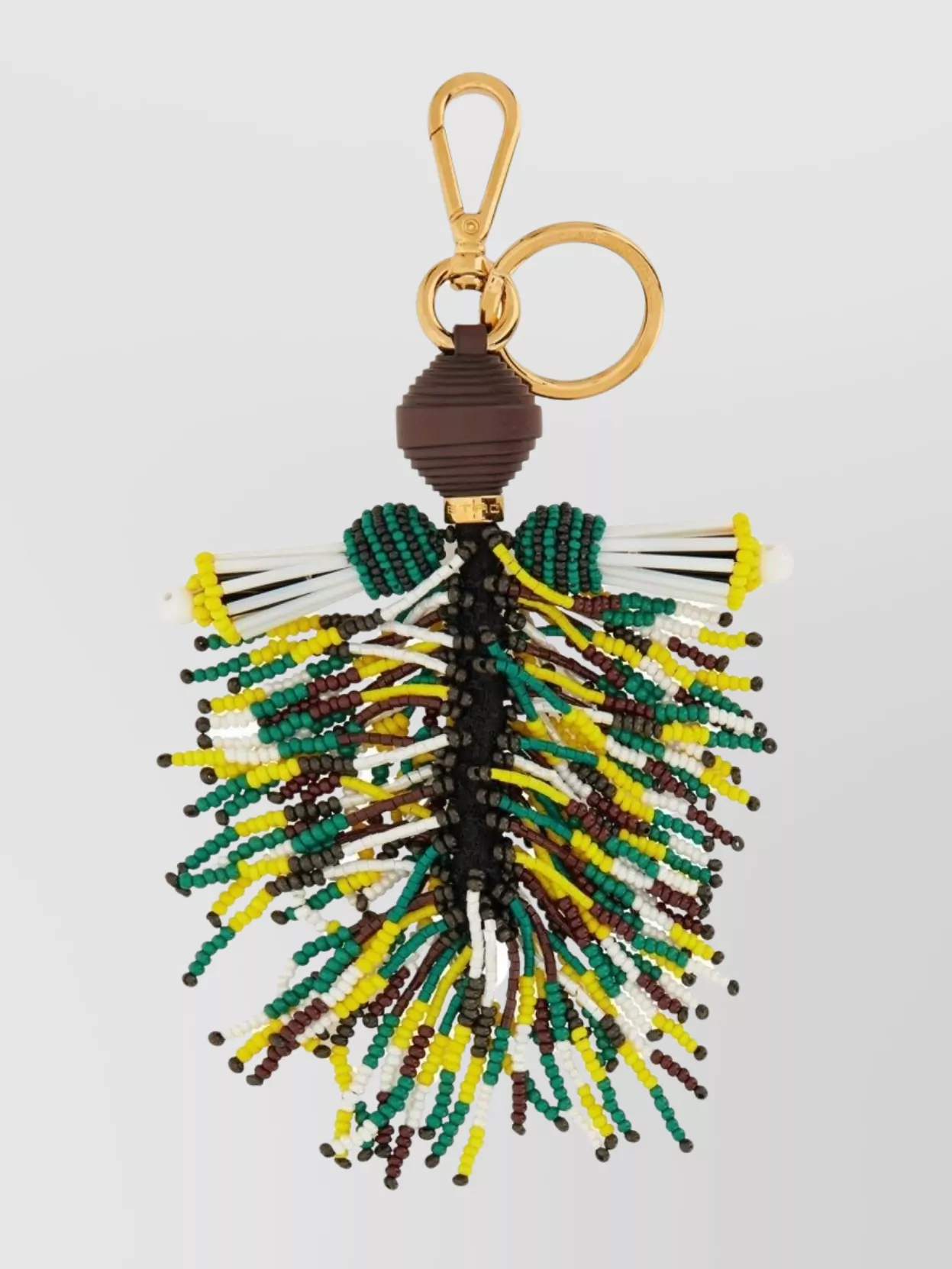 Etro Beaded Keychain With Gold Hardware Attachment