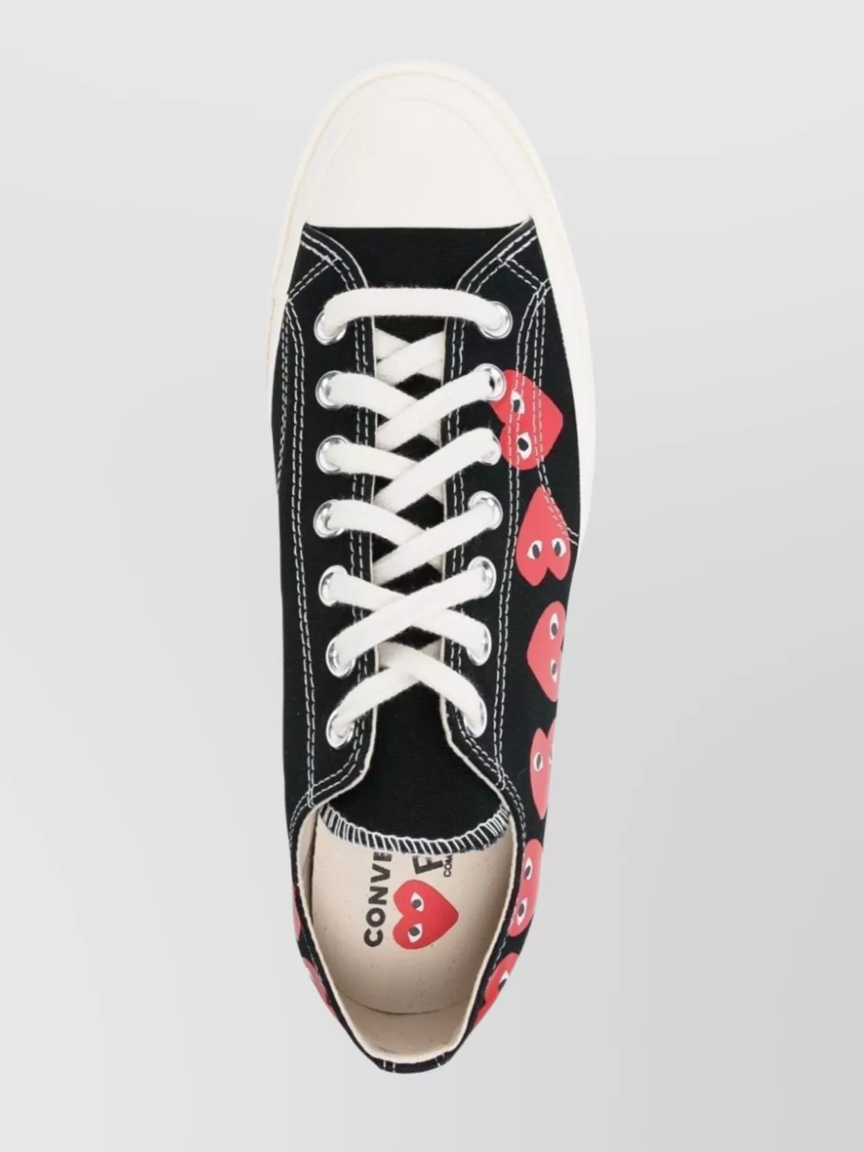 Comme Des Garçons Play Heart Print Canvas Low Top Sneakers