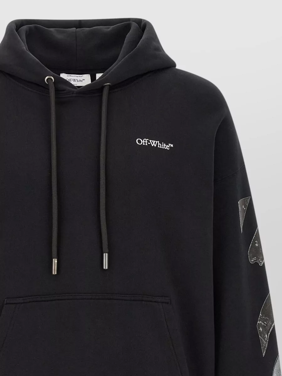 Off-White Cotton Logo Print Hoodie