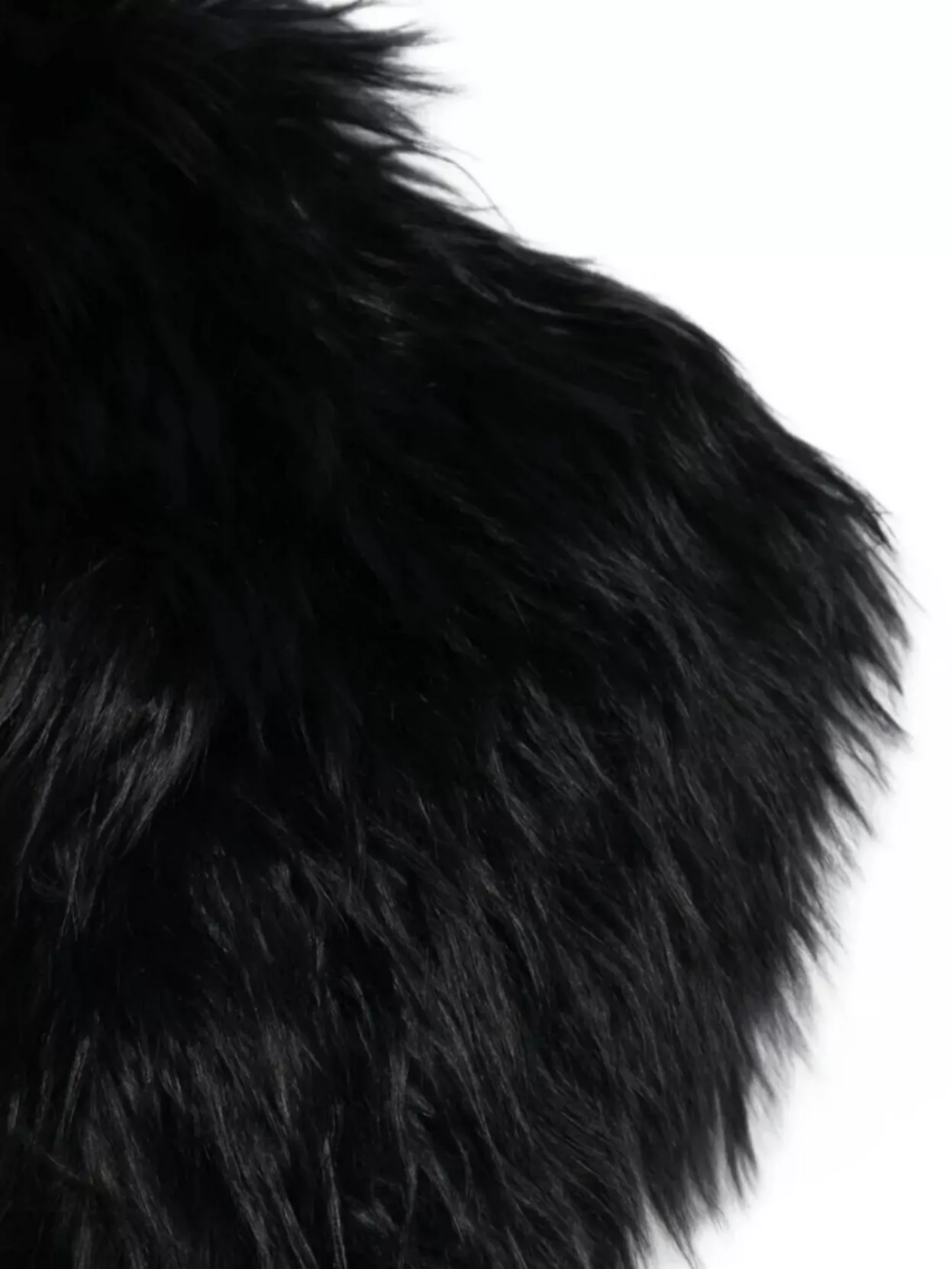 Sapio Soft Faux Fur Long Scarf Accessory In Black
