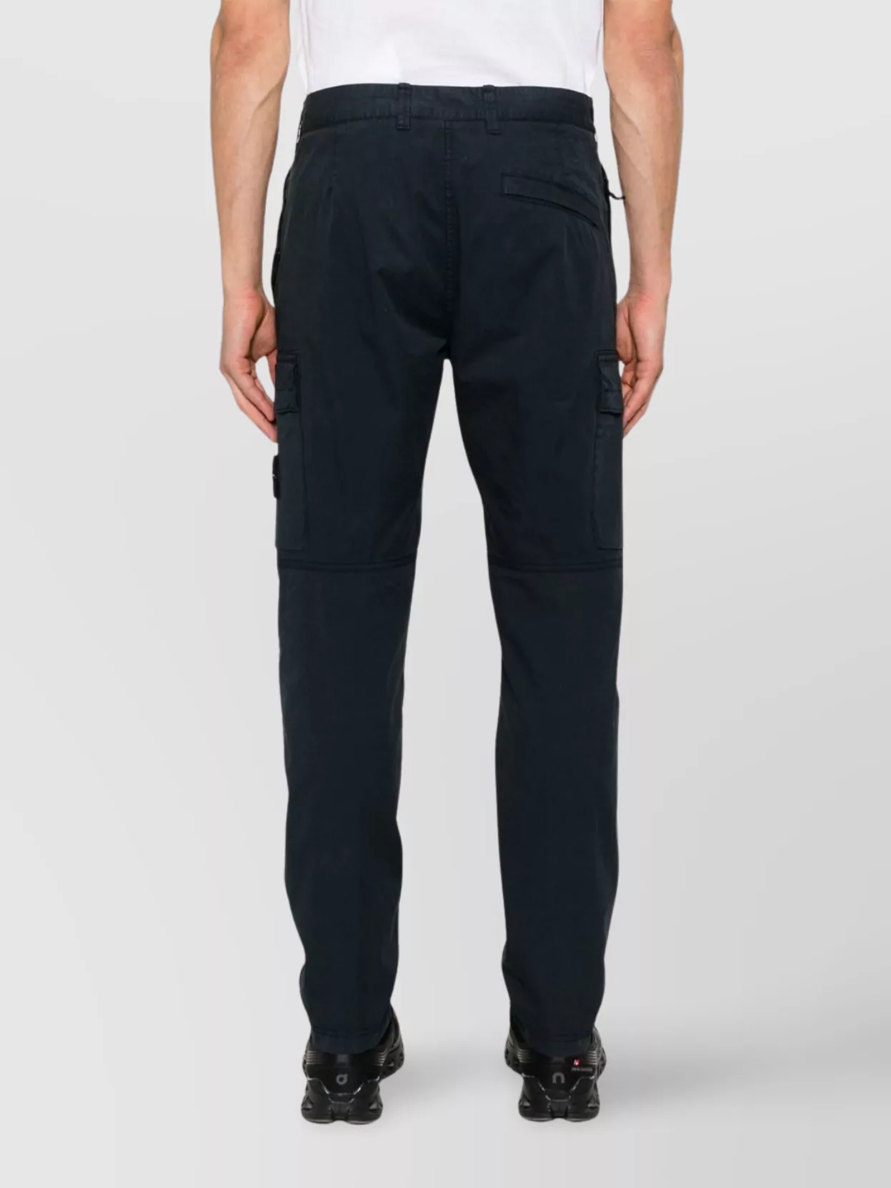 Stone Island Slim Fit Cargo Trousers With Zip Pockets
