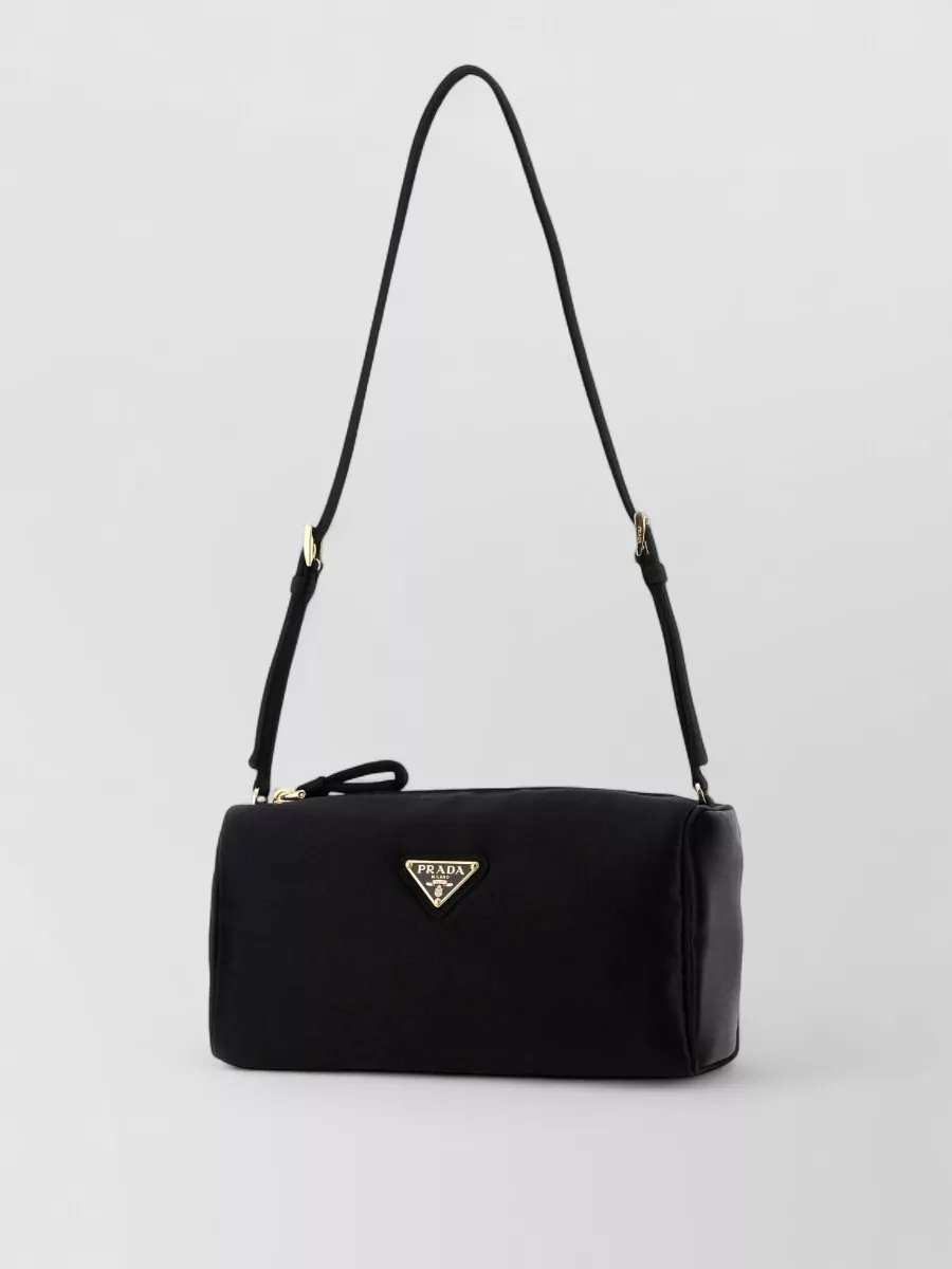Prada triangle mini satin shoulder bag