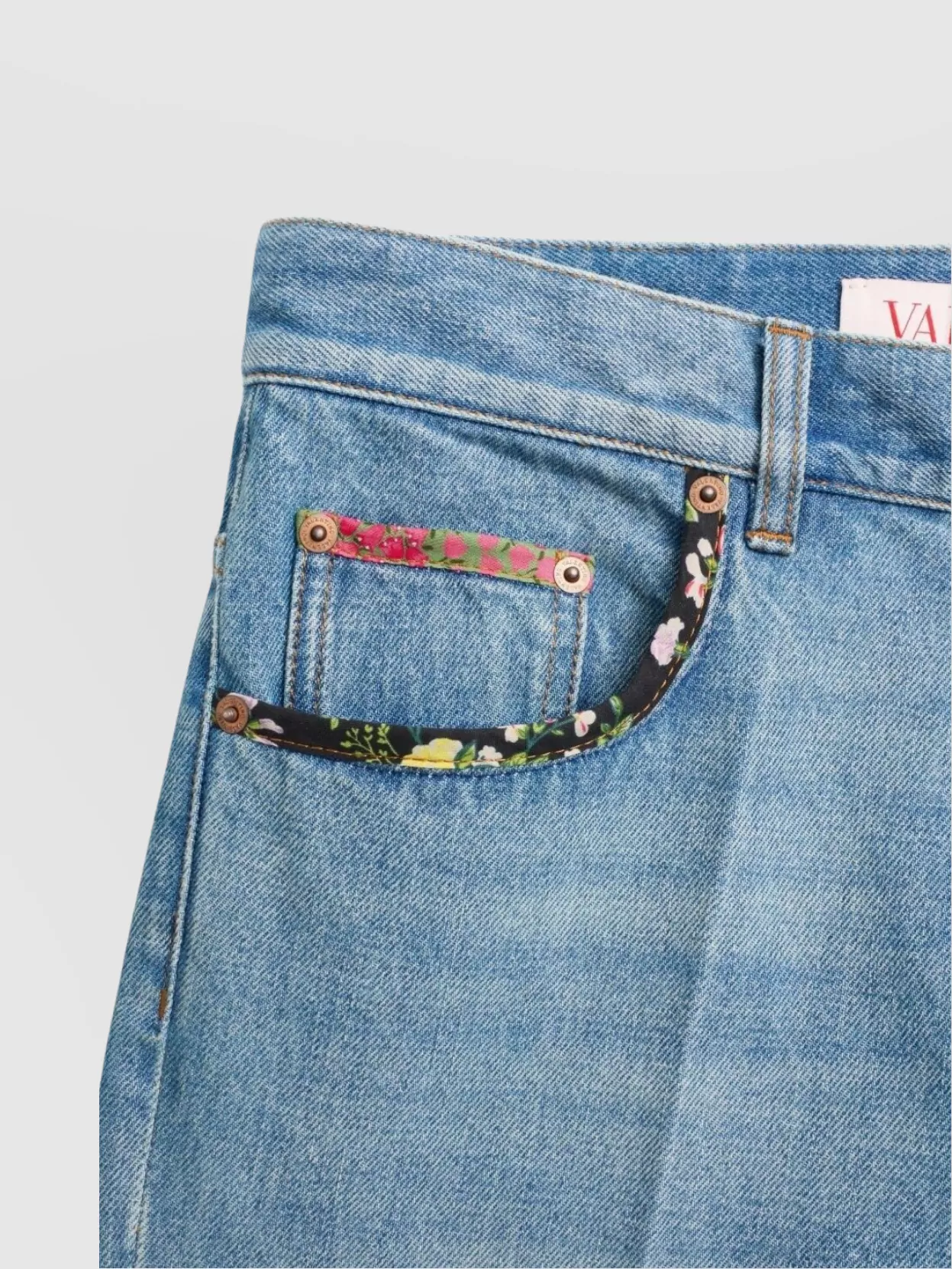 Valentino Straight-fit Denim Pants With Colorful Embellishments