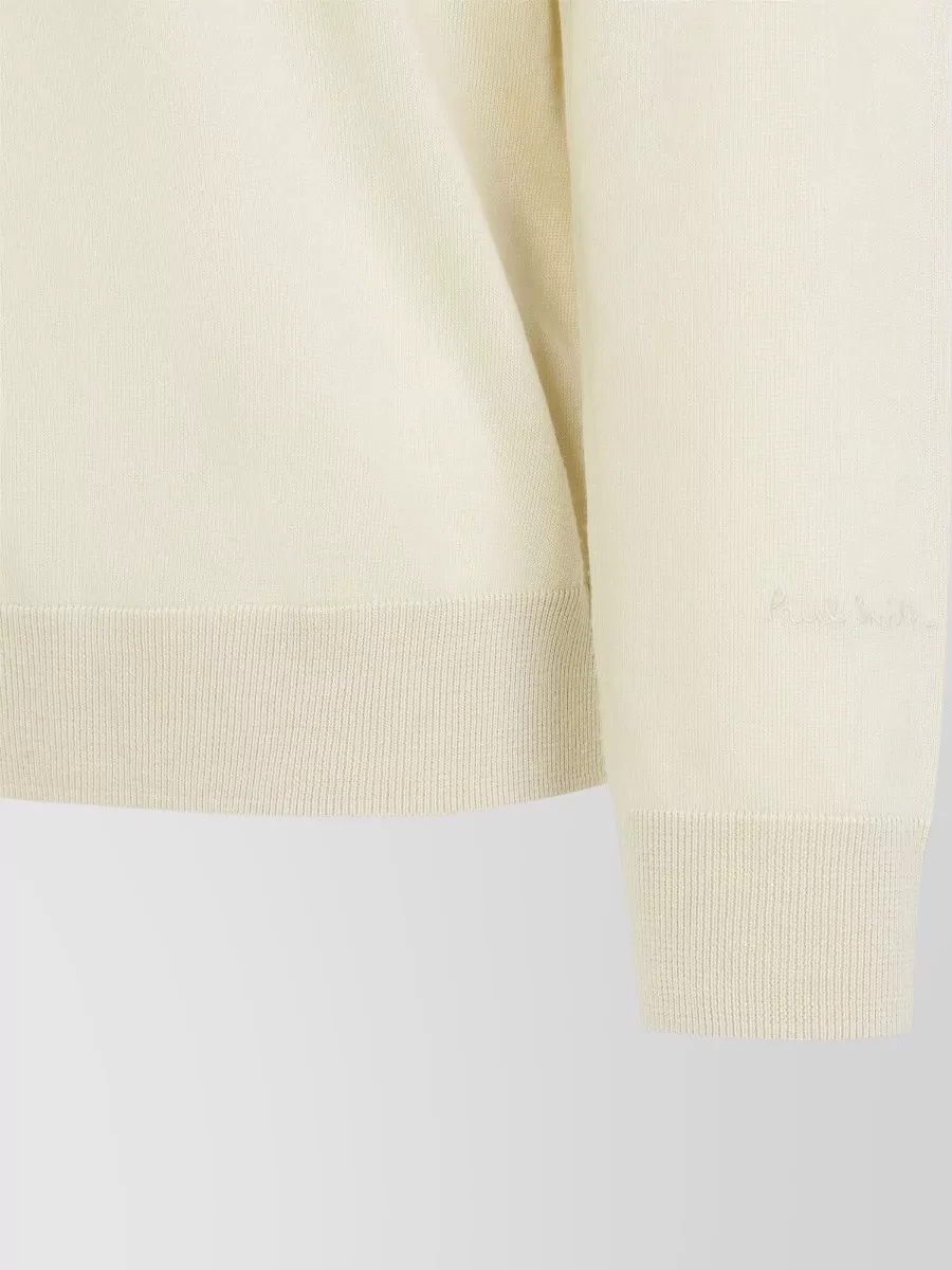 Paul Smith Merino Wool Fine Knit Long Sleeve Polo Shirt