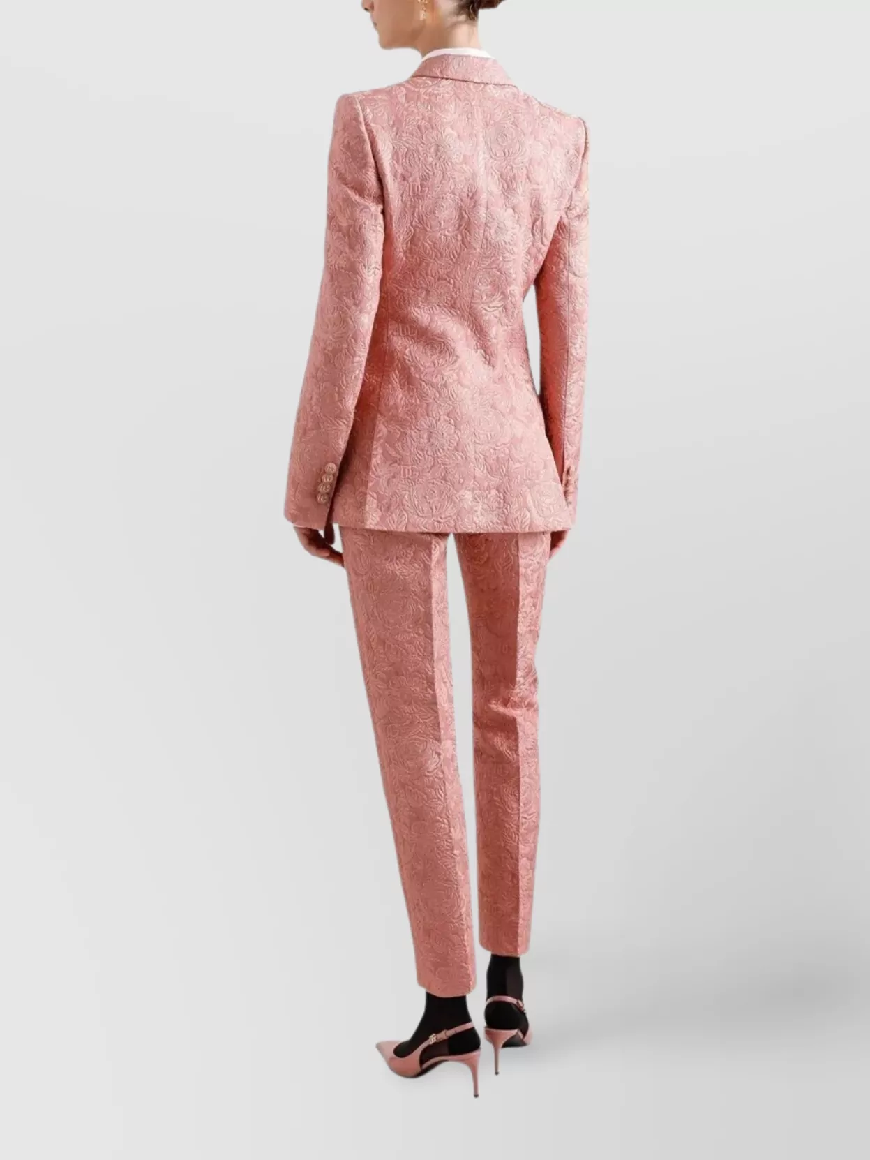 Dolce&Gabbana Quilted Jacquard Turlington Jacket With Floral Pattern