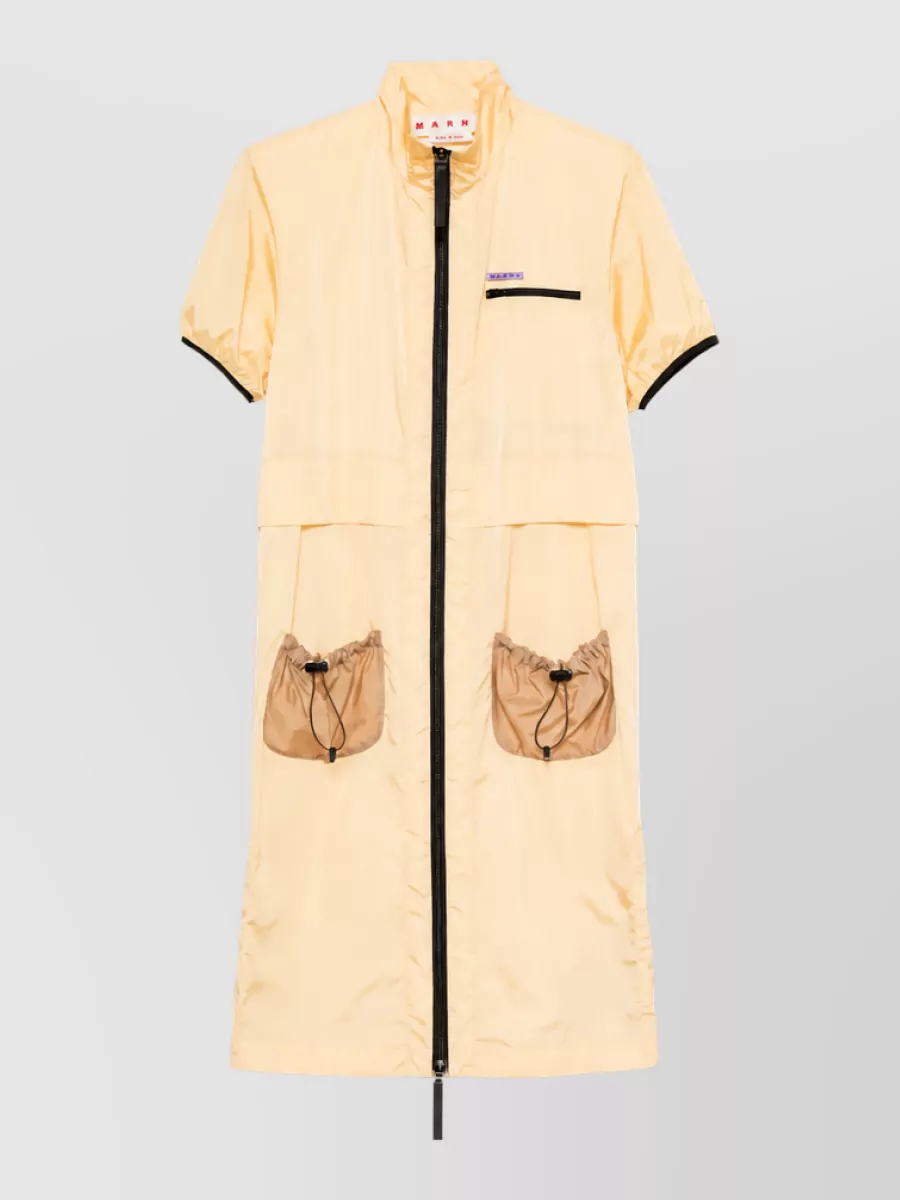 Marni ripstop zip-front short-sleeve dress