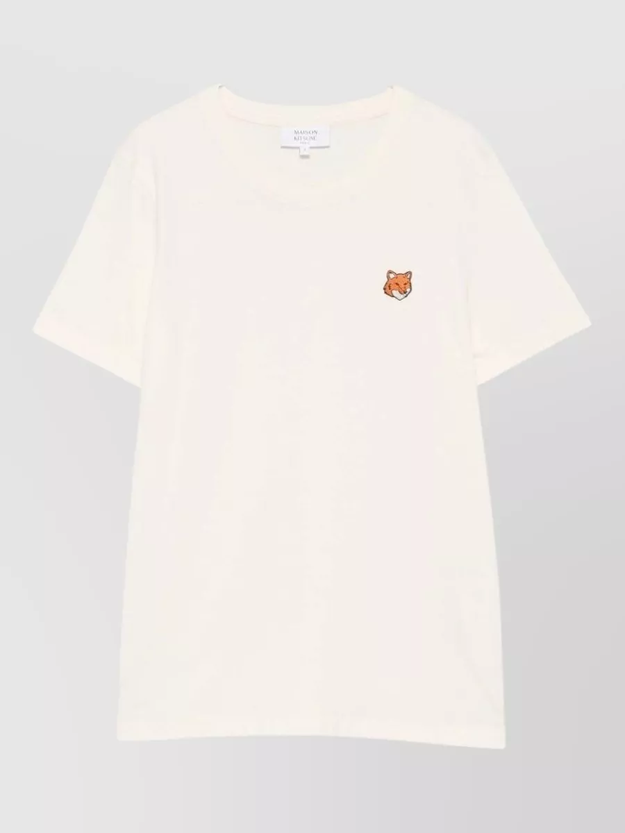 Maison Kitsuné cotton fox head regular-fit ribbed crew-neck short-sleeve t-shirt