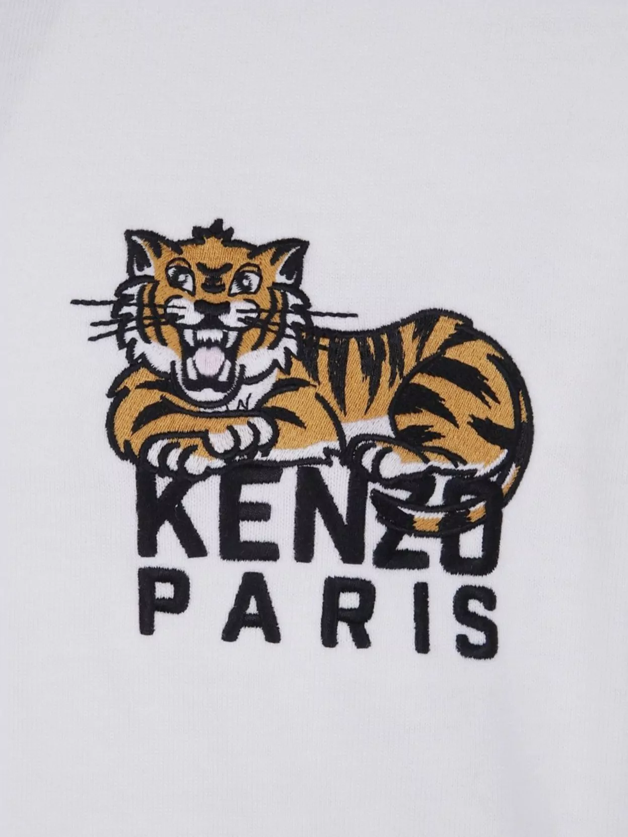 Kenzo Gots Happy Tiger Embroidered Crew Neck T-Shirt