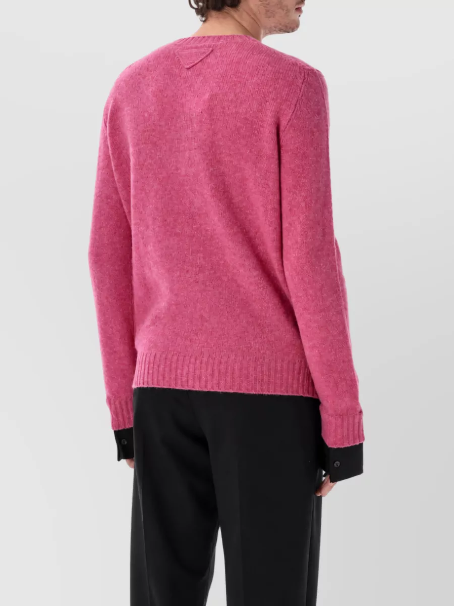 Prada Wool Ribbed Crewneck Sweater