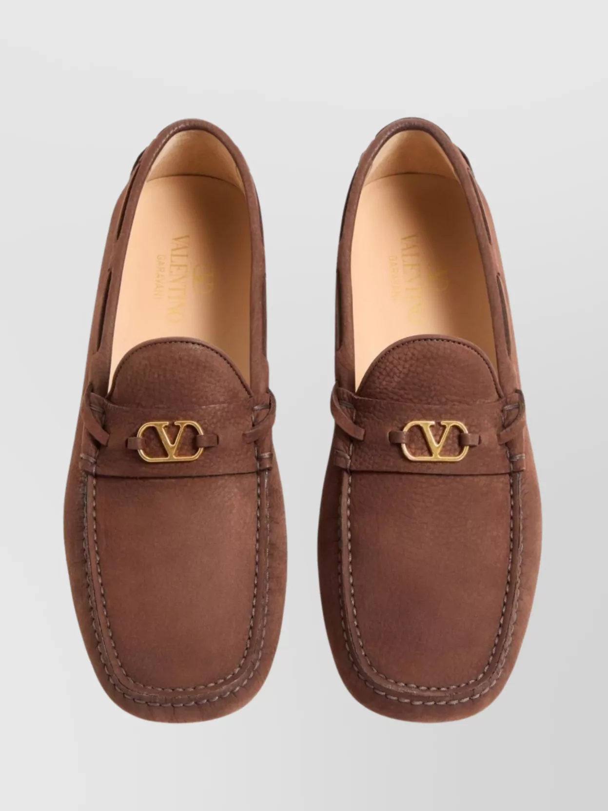 Valentino Garavani Loafers With Rubber Sole And Topstitching