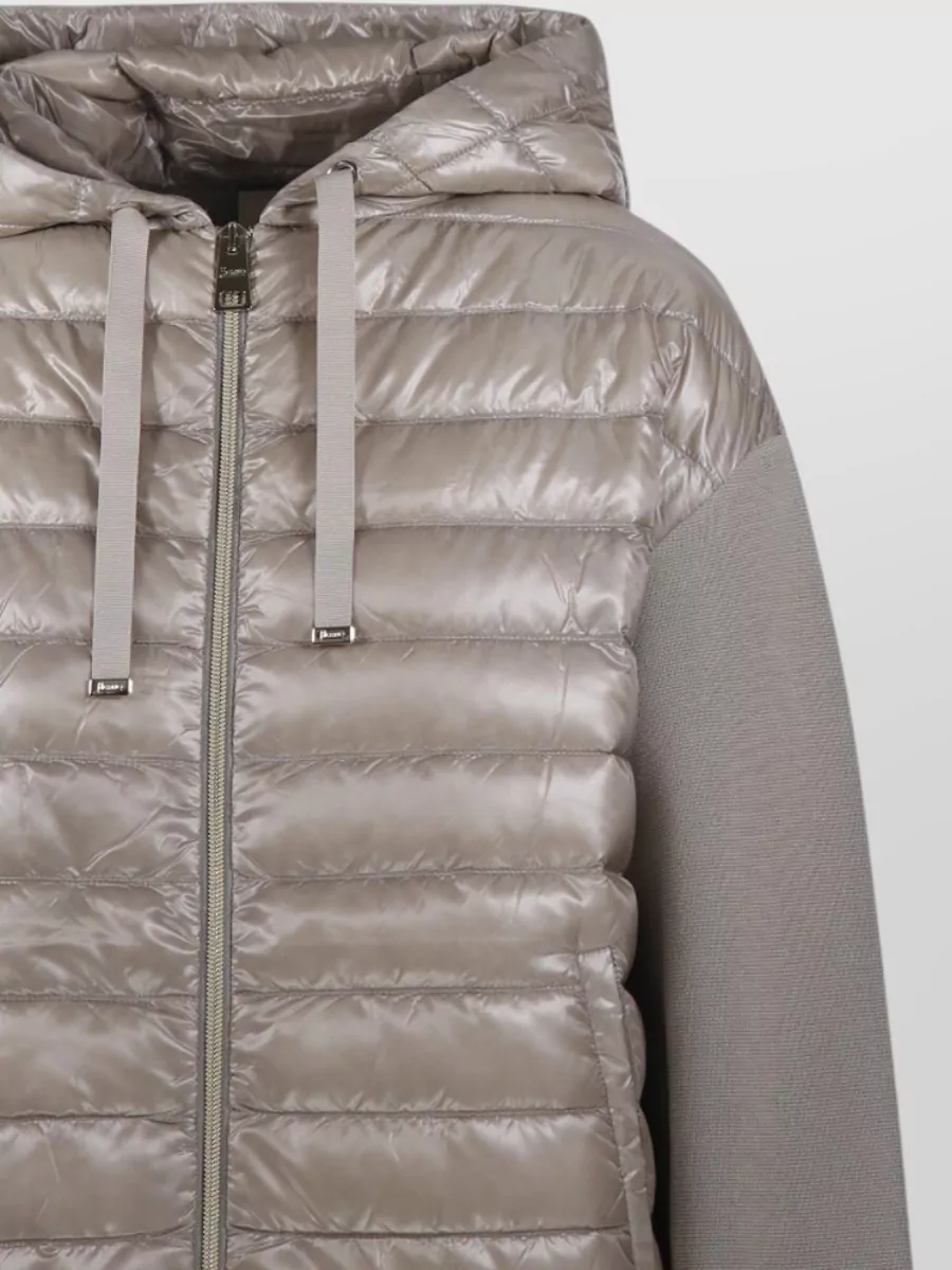 Herno Hooded Quilted Jacket Long Sleeves Drawstring