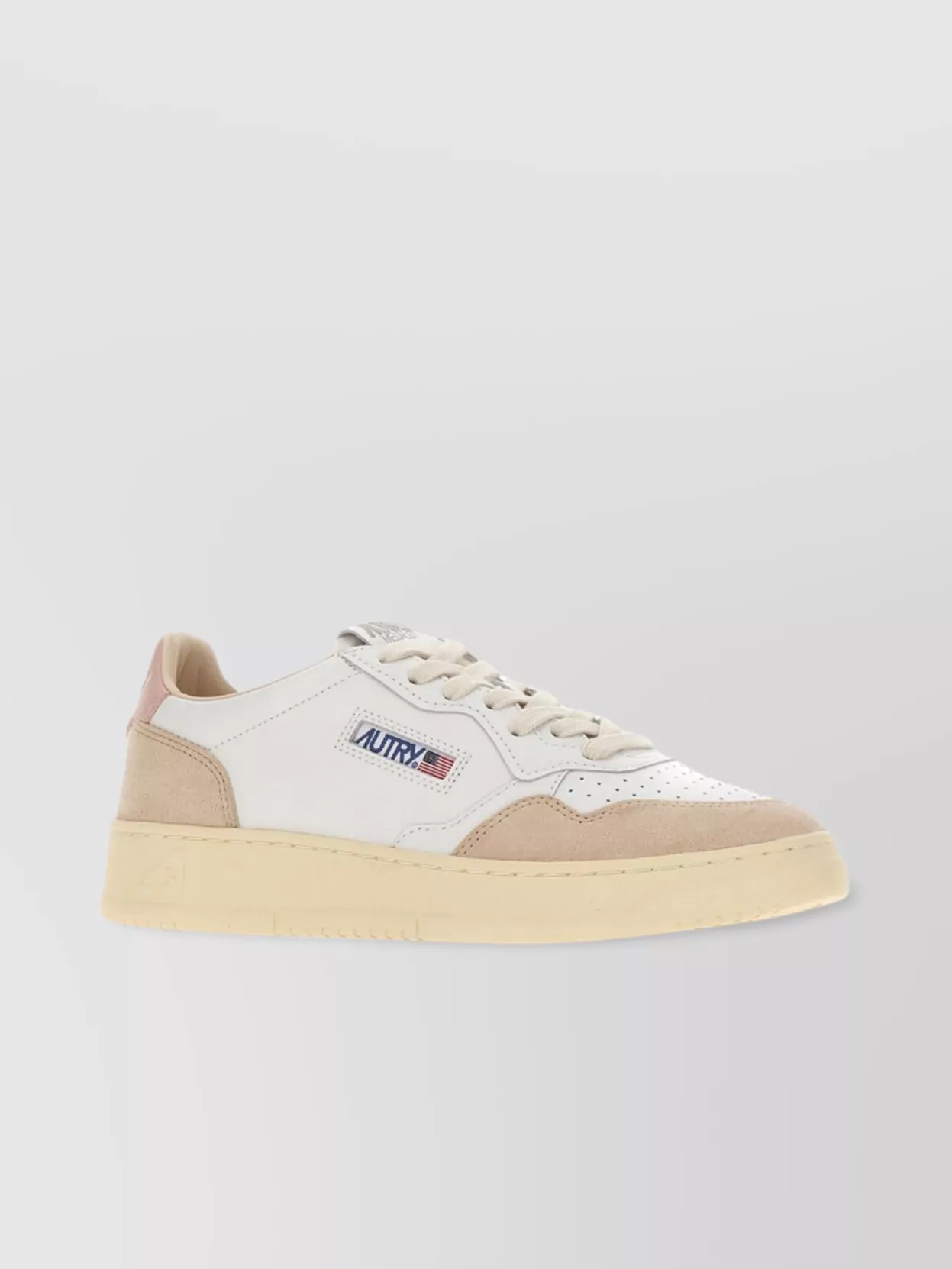 Autry Leather Sneakers With Contrast Heel Tab In White